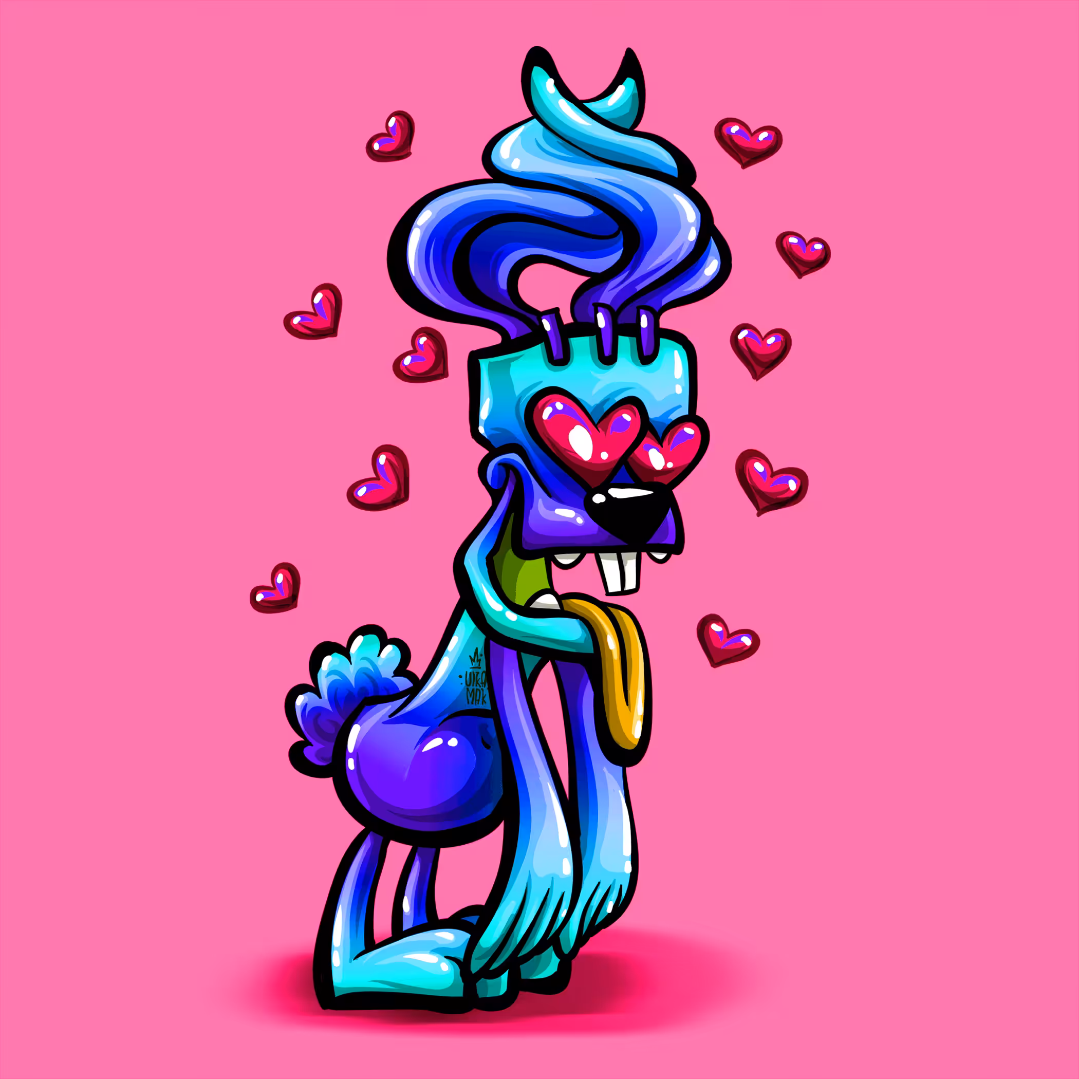 06 Blue Lovely Zombie Rabbbit