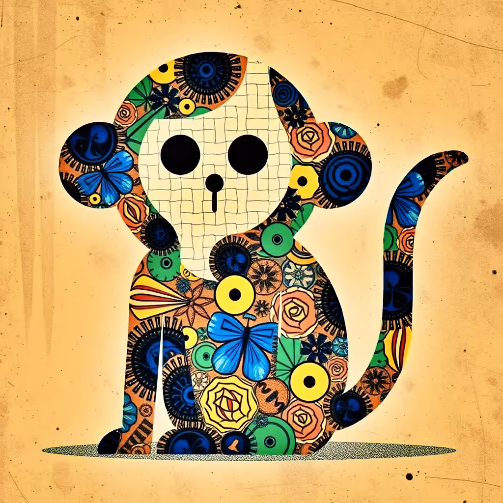 Botanic Primate on Vintage Skin