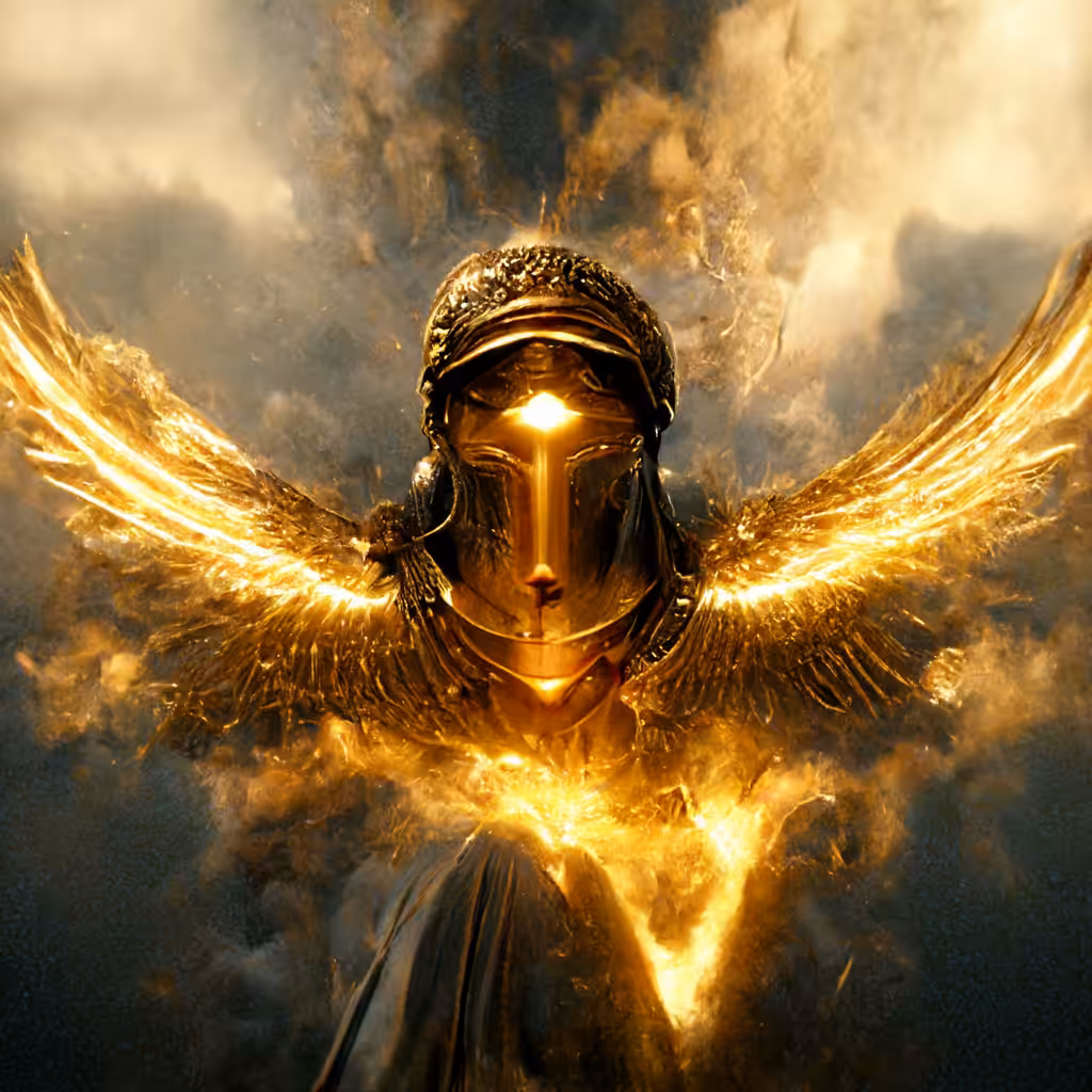 Athena and her golden armor