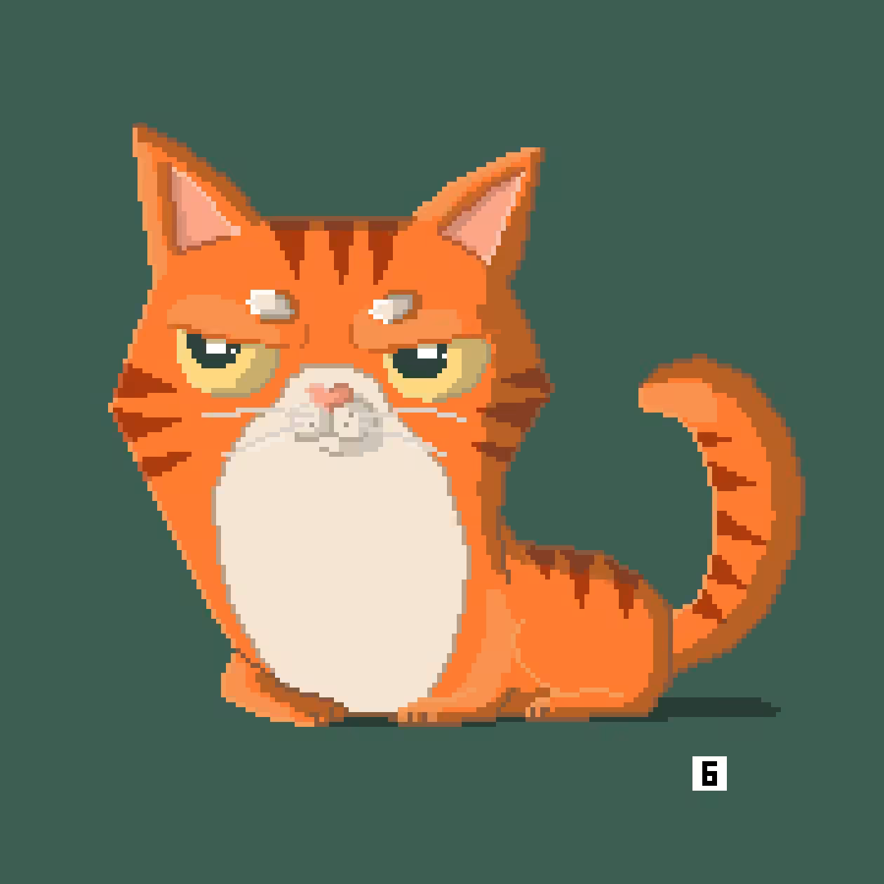 Red pixel-cat
