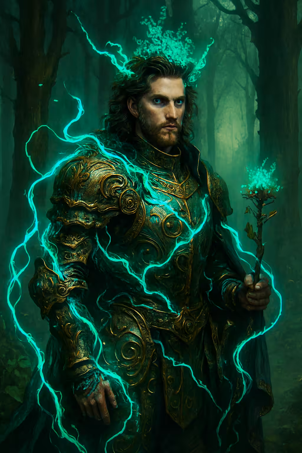 “Neon Guardian of the Baroque Forest”