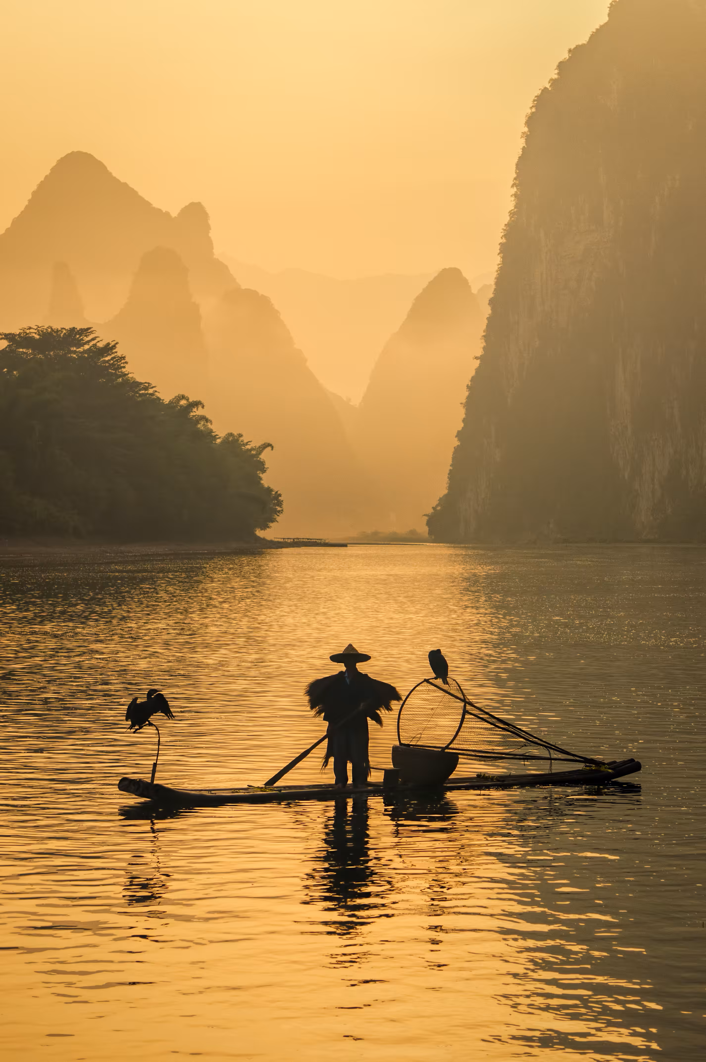 Cormorant Fisherman in Guilin, China