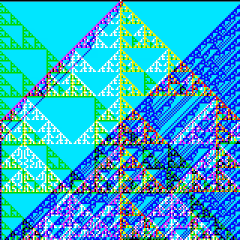 RGB Elementary Cellular Automaton #841