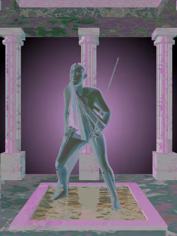 HeavenComputer: The Kicking Shimmery Blue Woman #4351