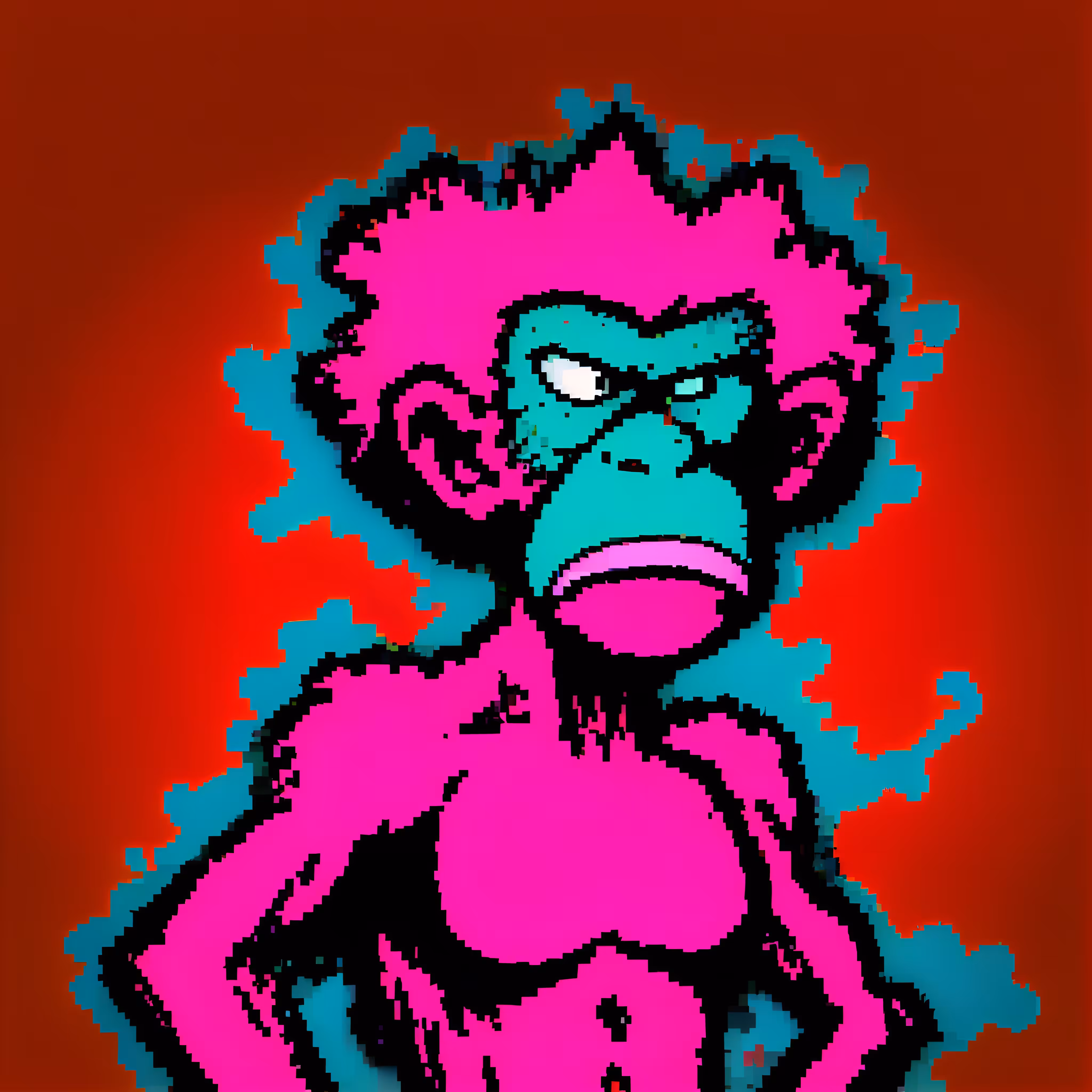 Angry pink monkey