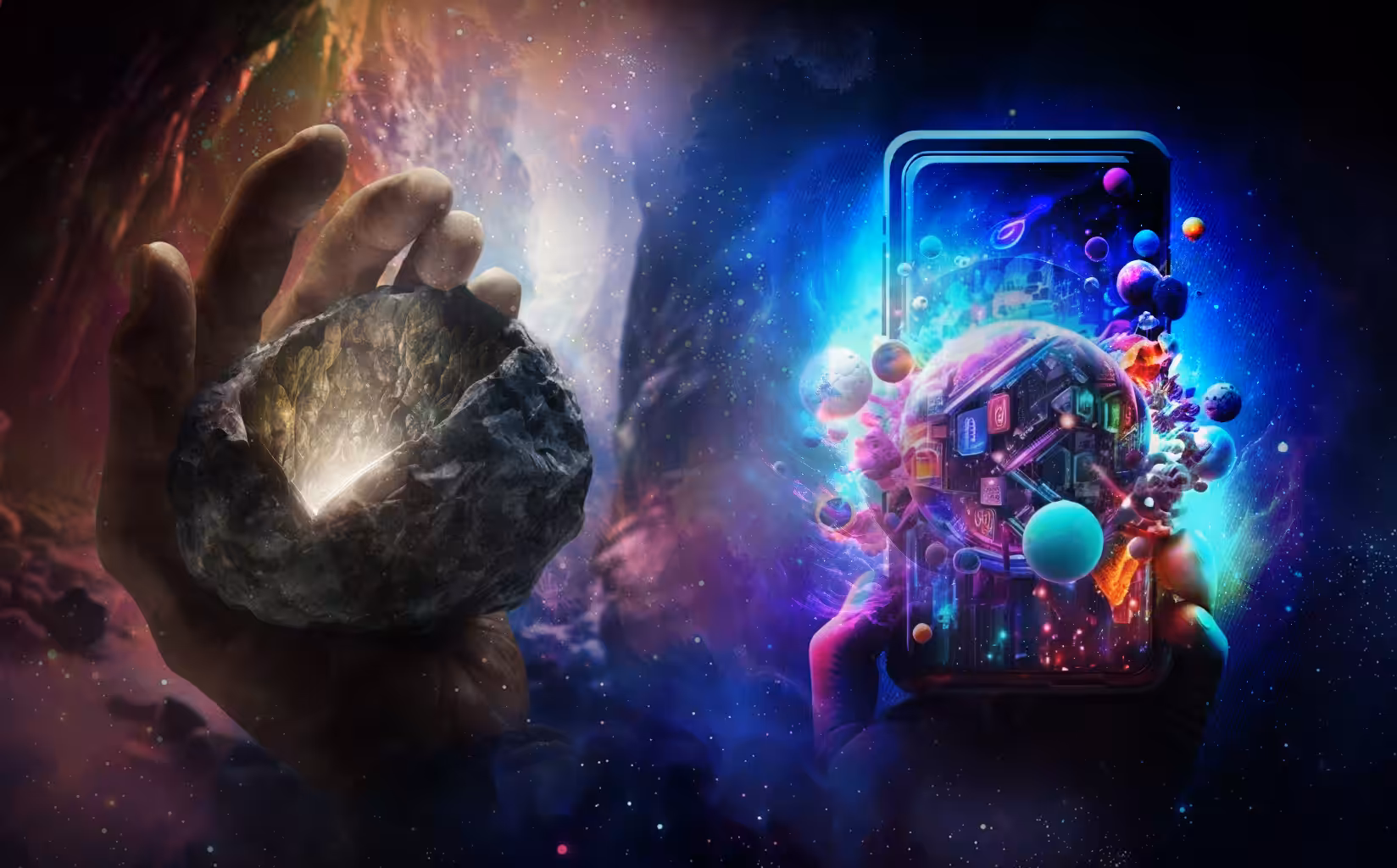 Primitive Rock technology,  then and now