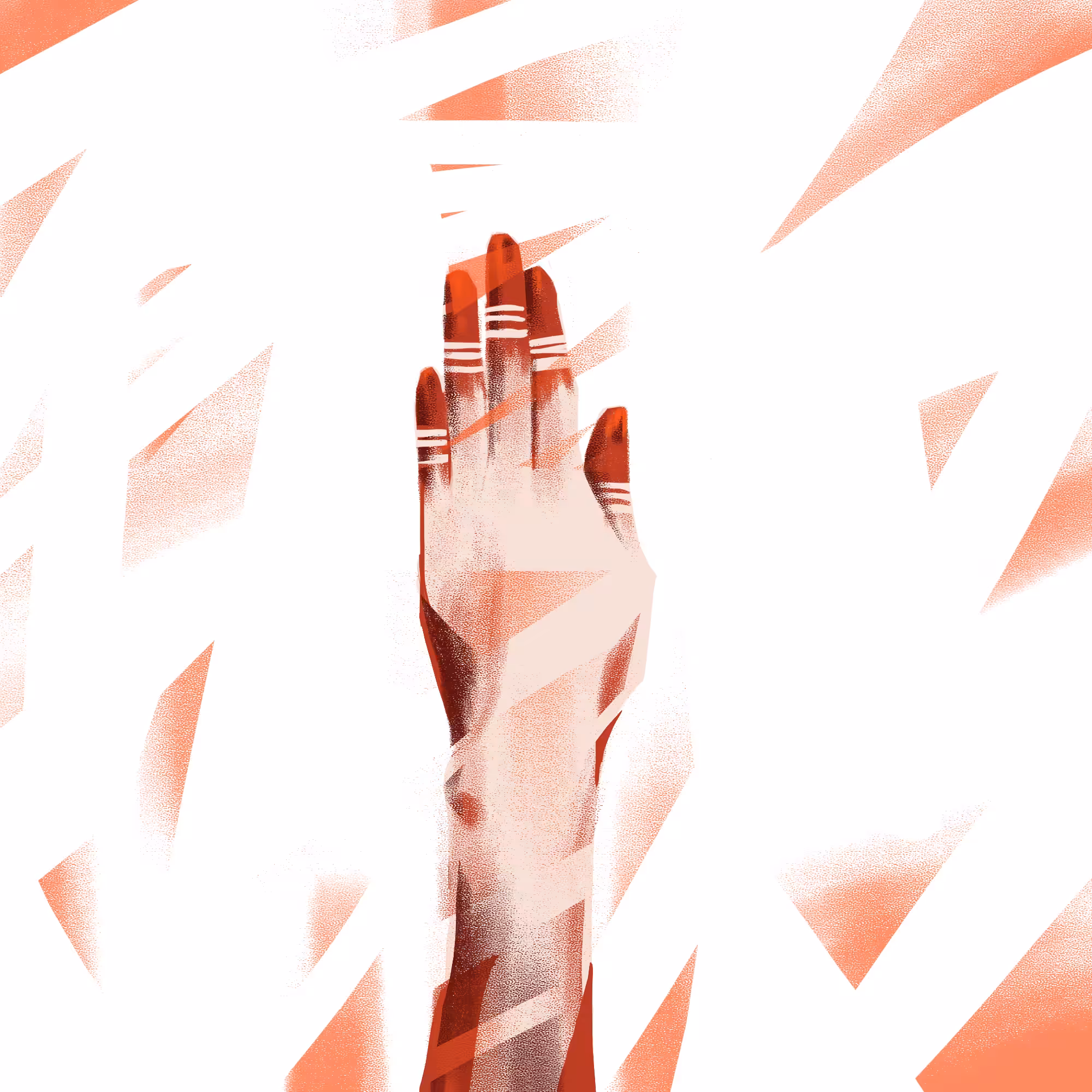 Fire girl's hand