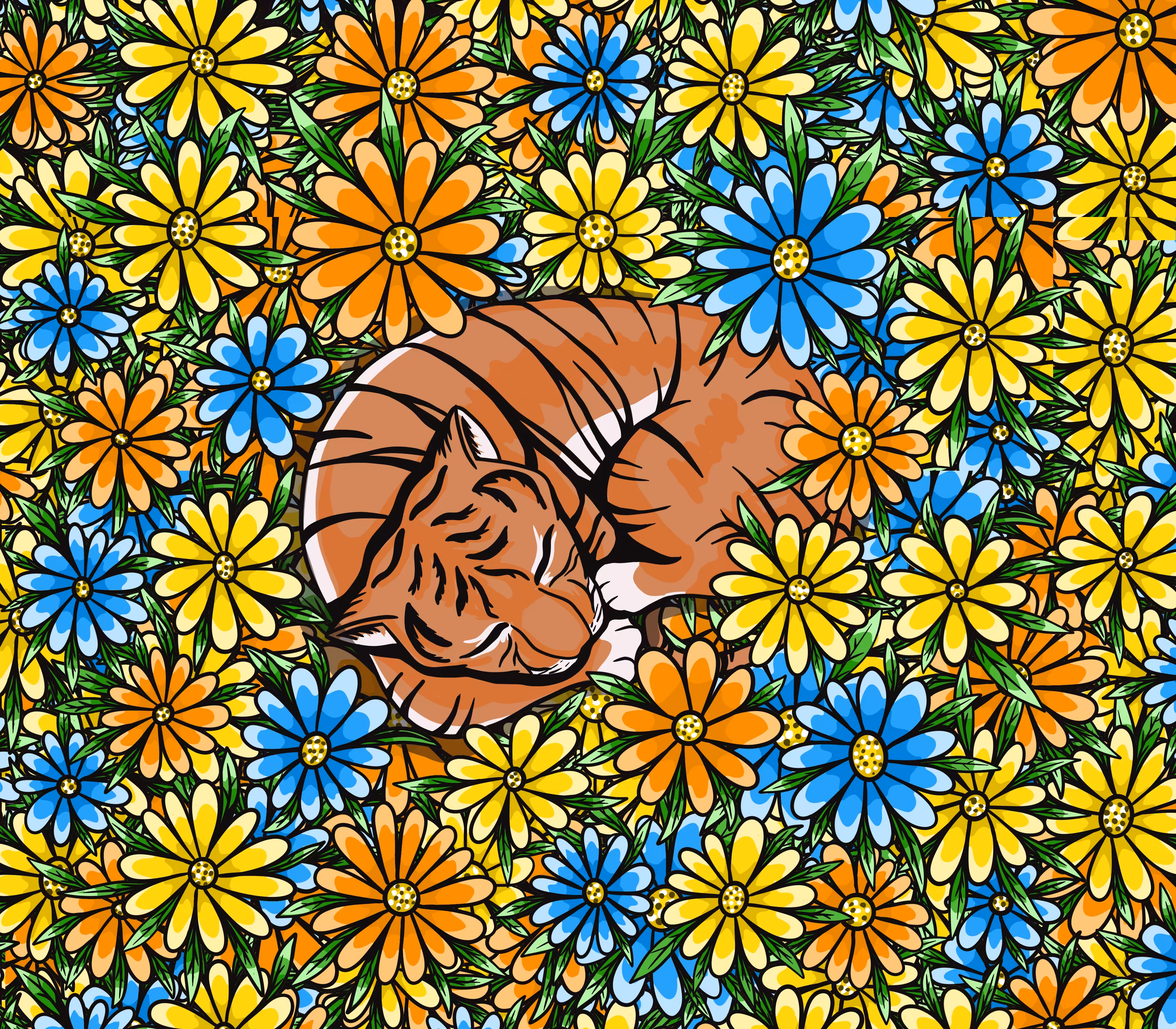 Tiger sleeping