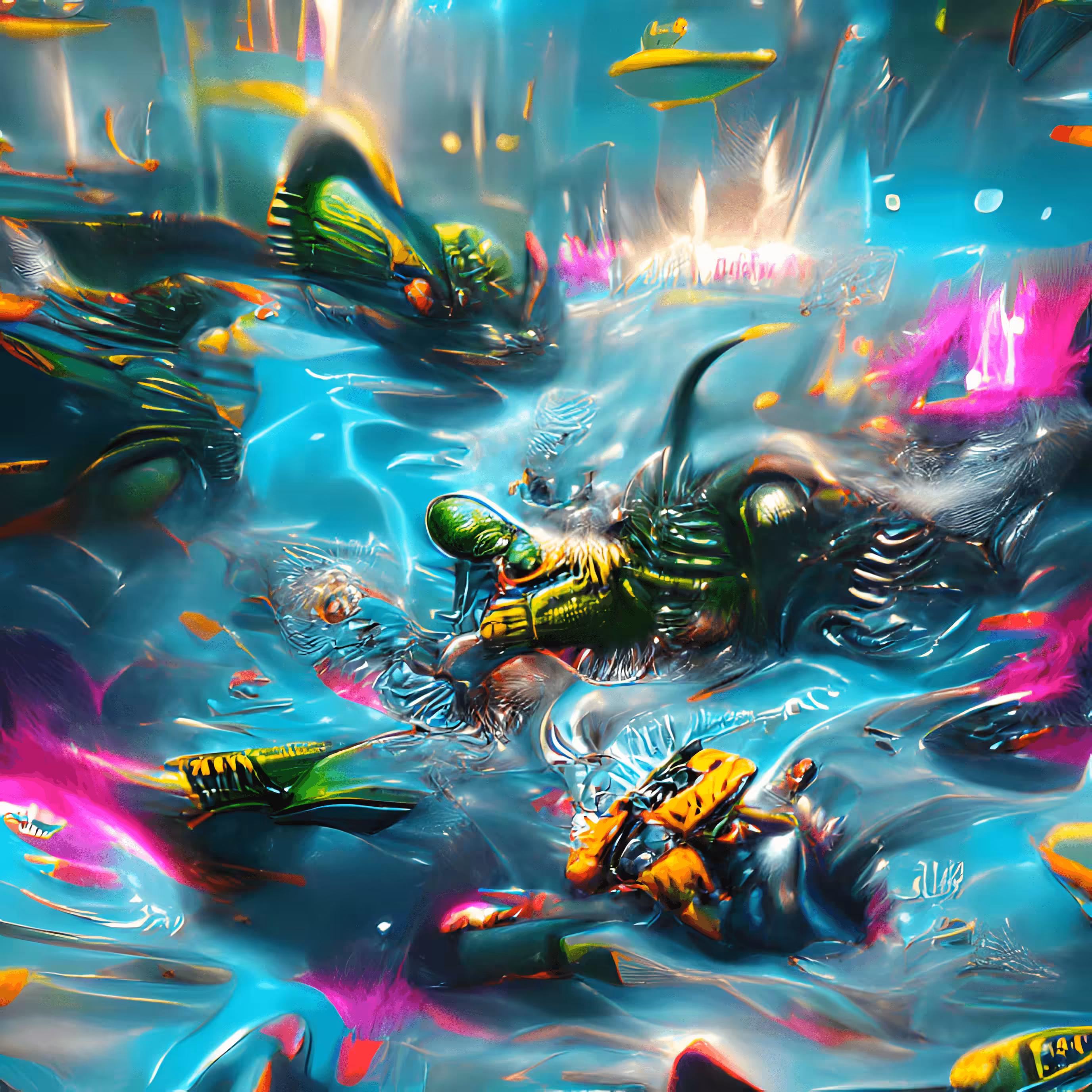 Alien Battle Under the Water