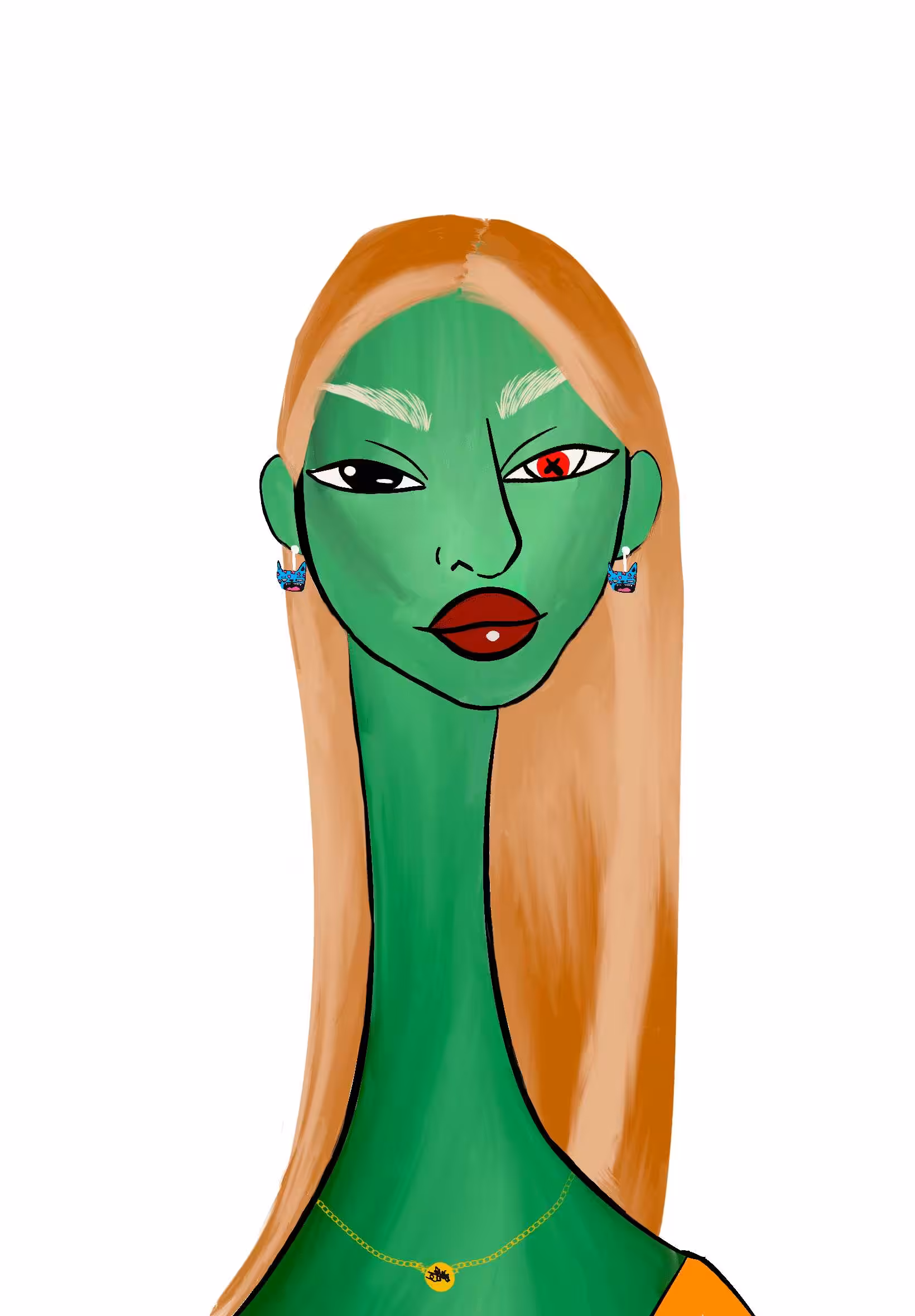 Long Neckie Lady #1314