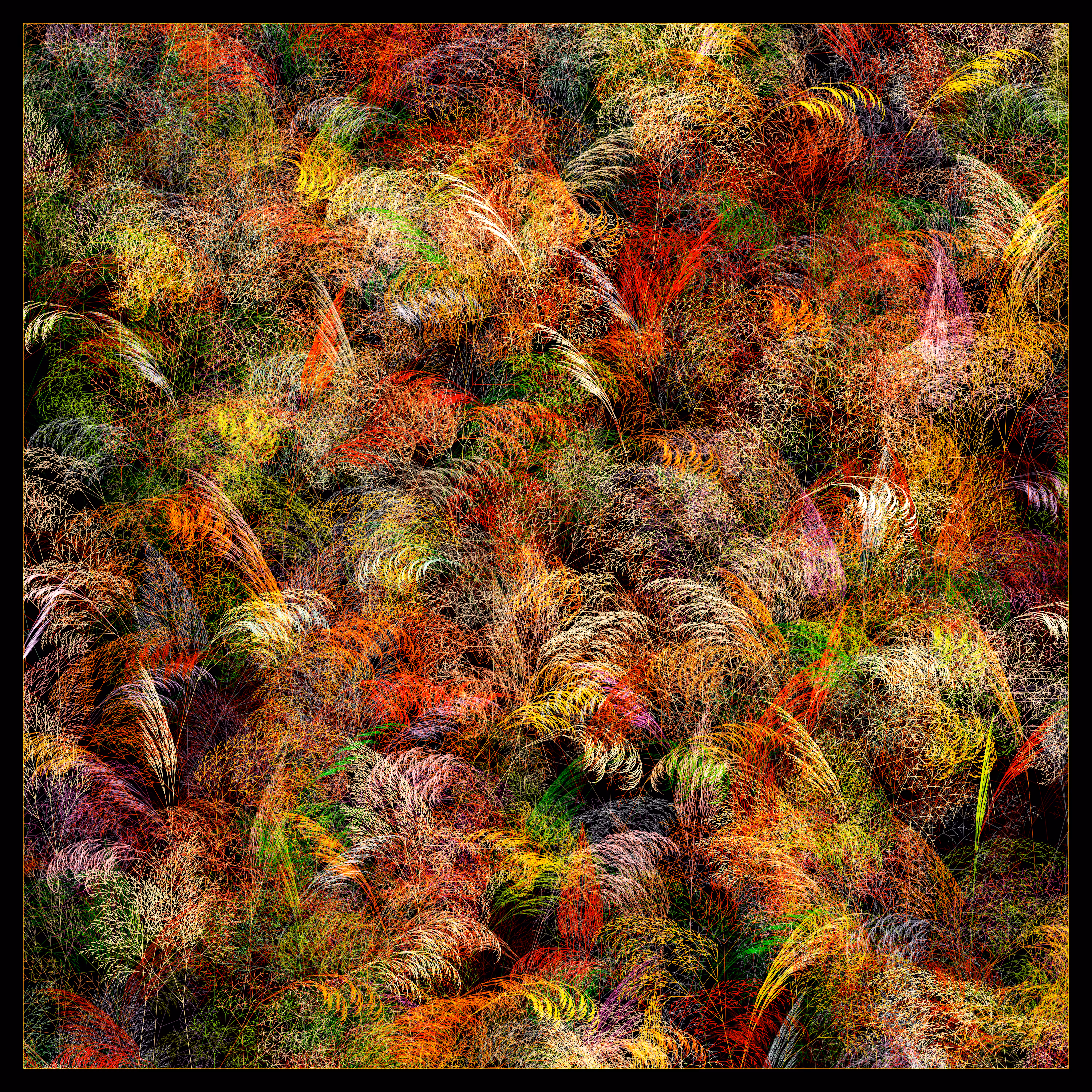 Fractal grass. Golden Autumn.