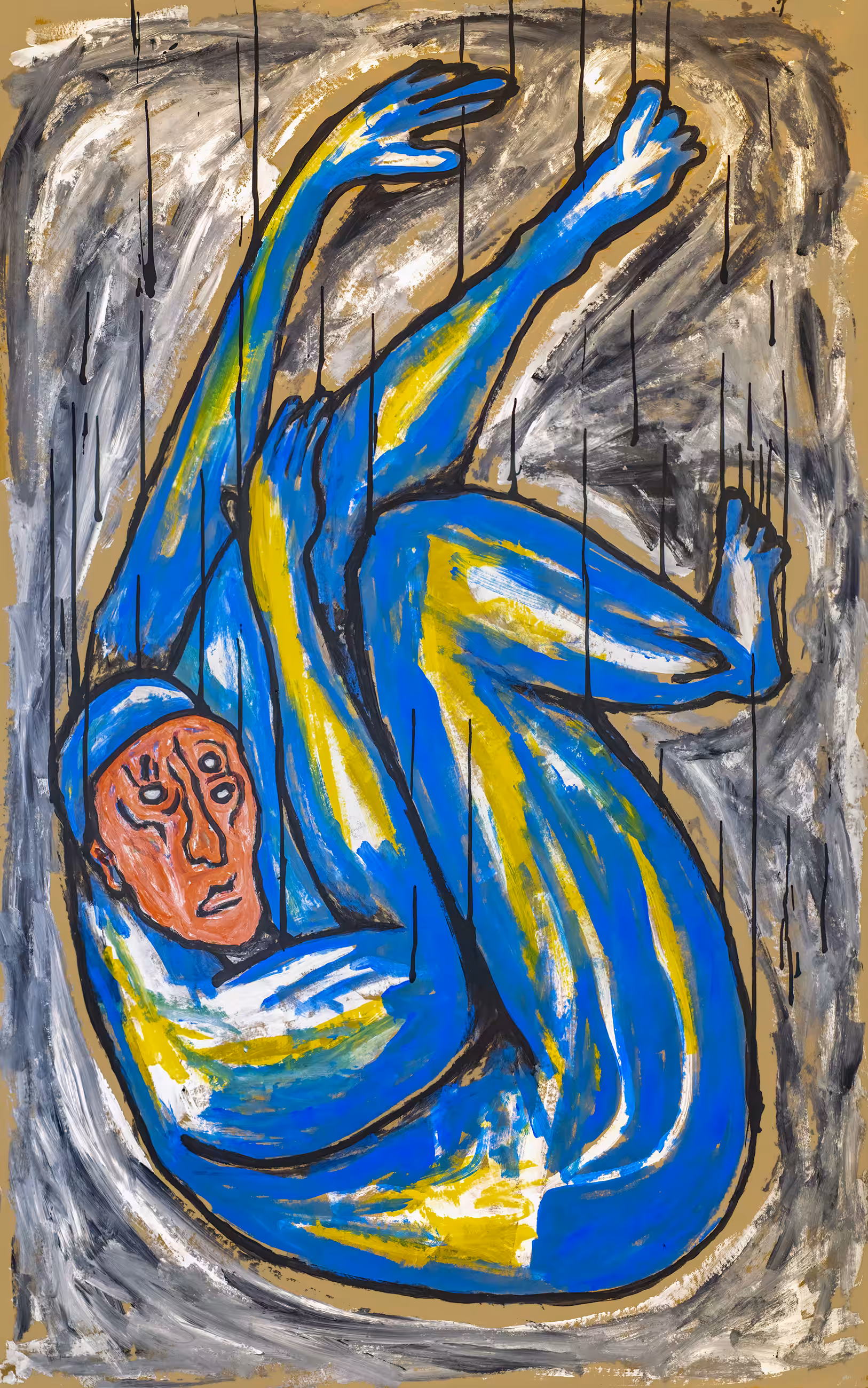 Feeling blue with human mask