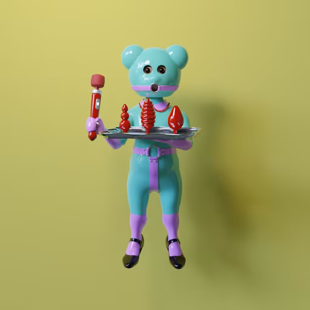 BB Bear Aquamarine Latex Suit