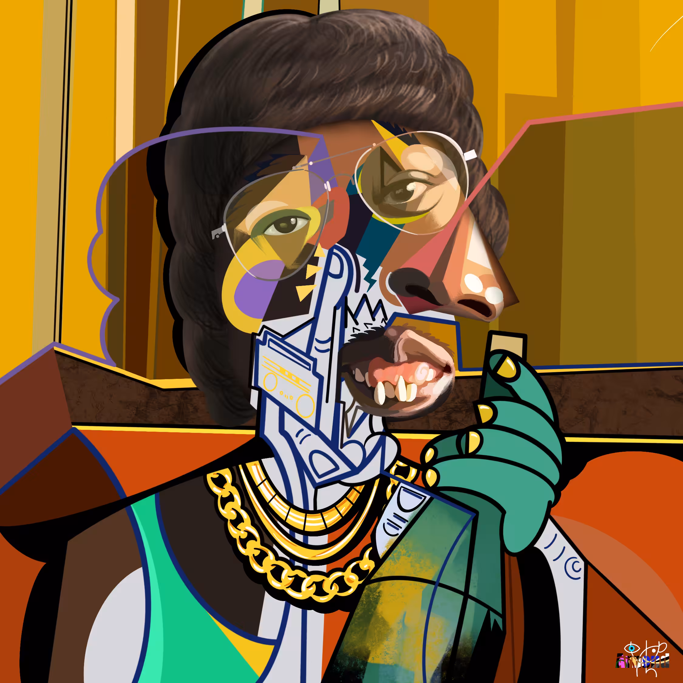 Talisman #6 Slyfly McCartney Portrait Cubism