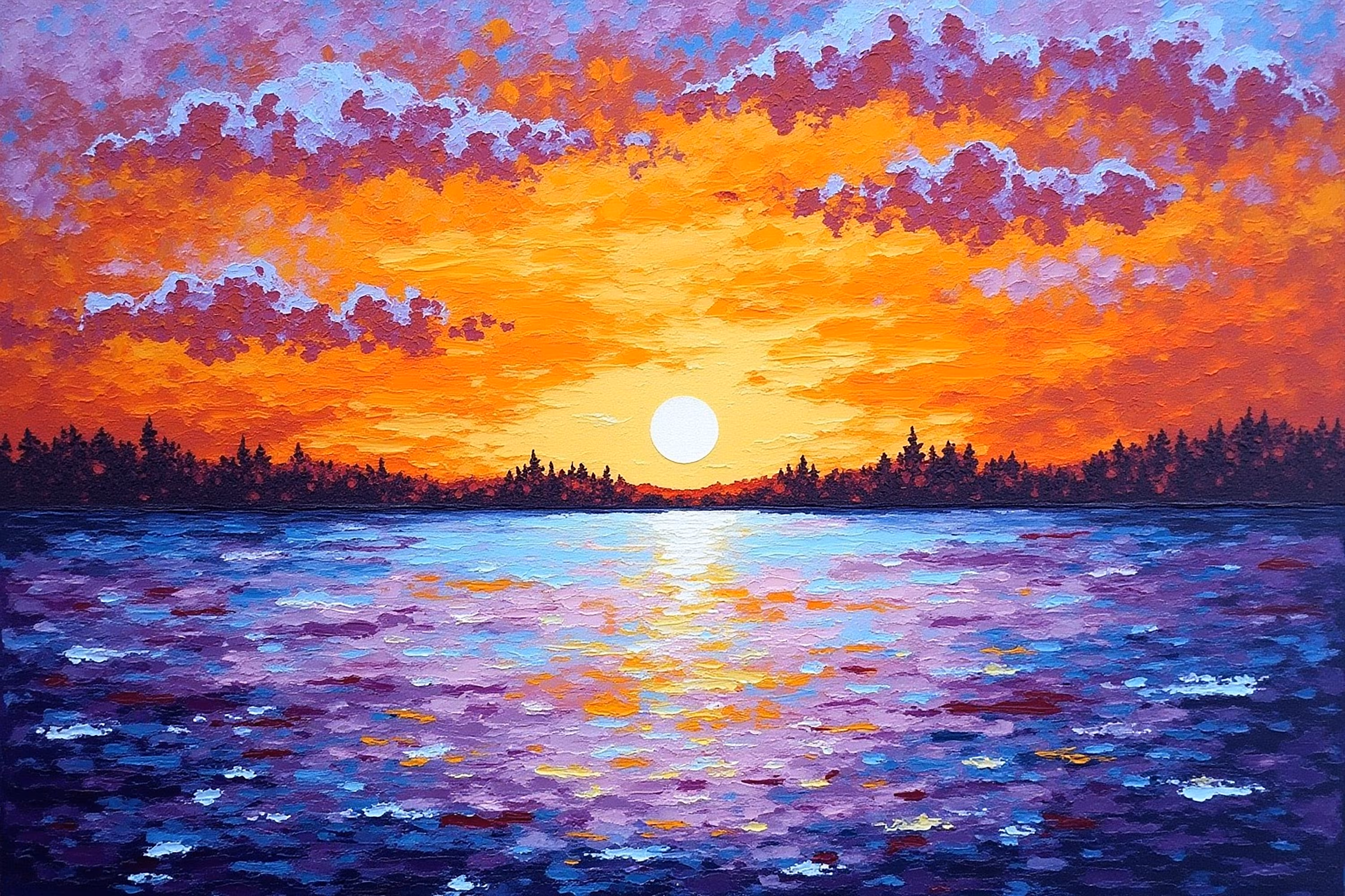 Sunset over the lake