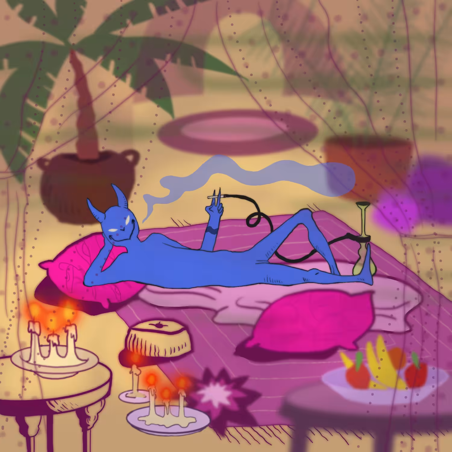 Blue hookah