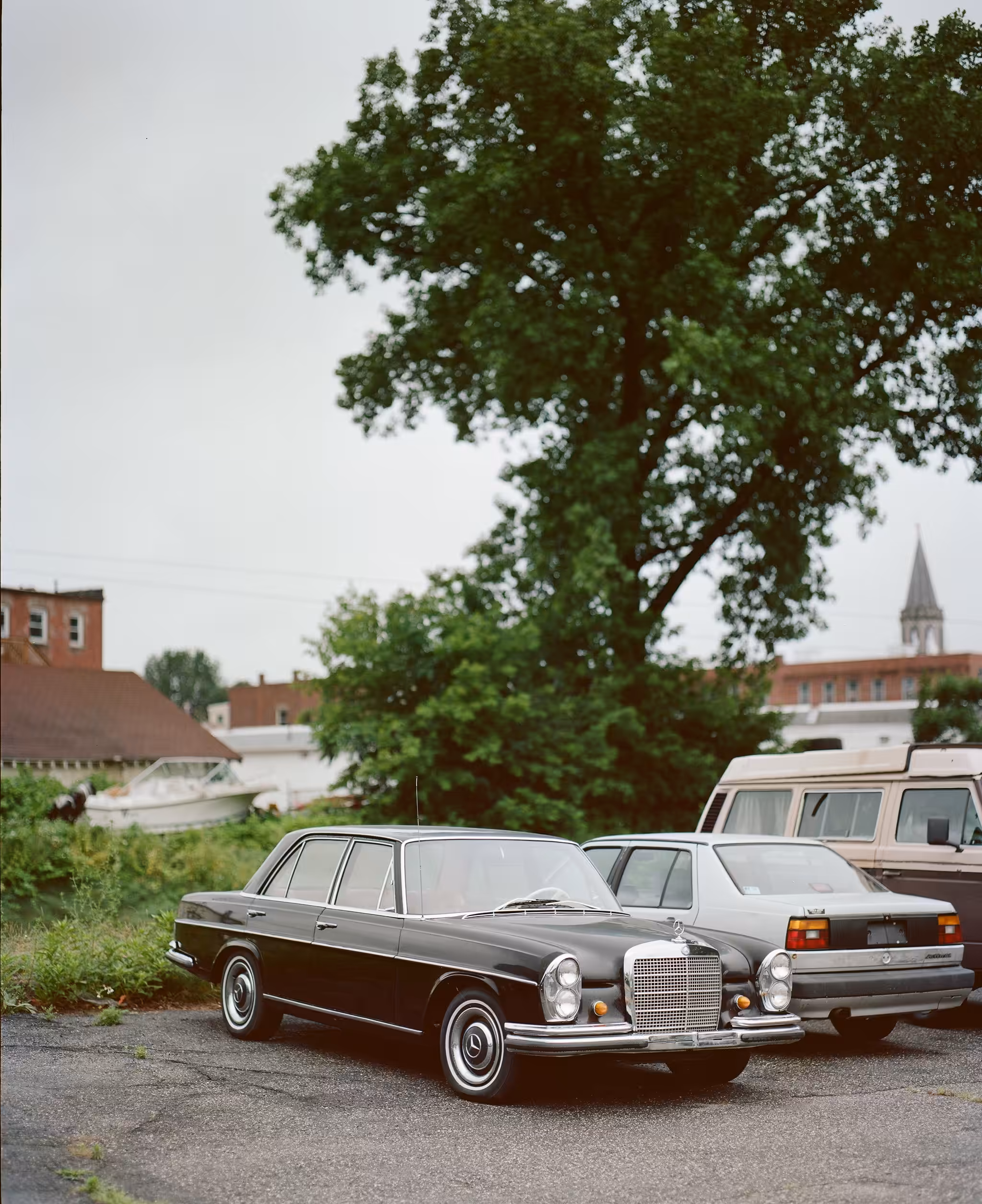 portrait of an old mercedes