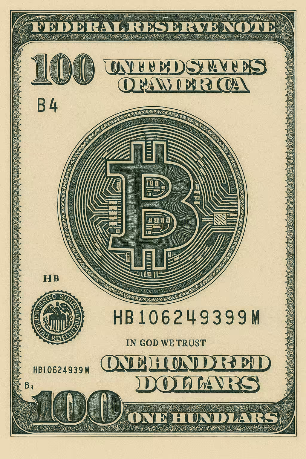 WintEagle's Data Art: Bitcoin on Dollar Bill 2025