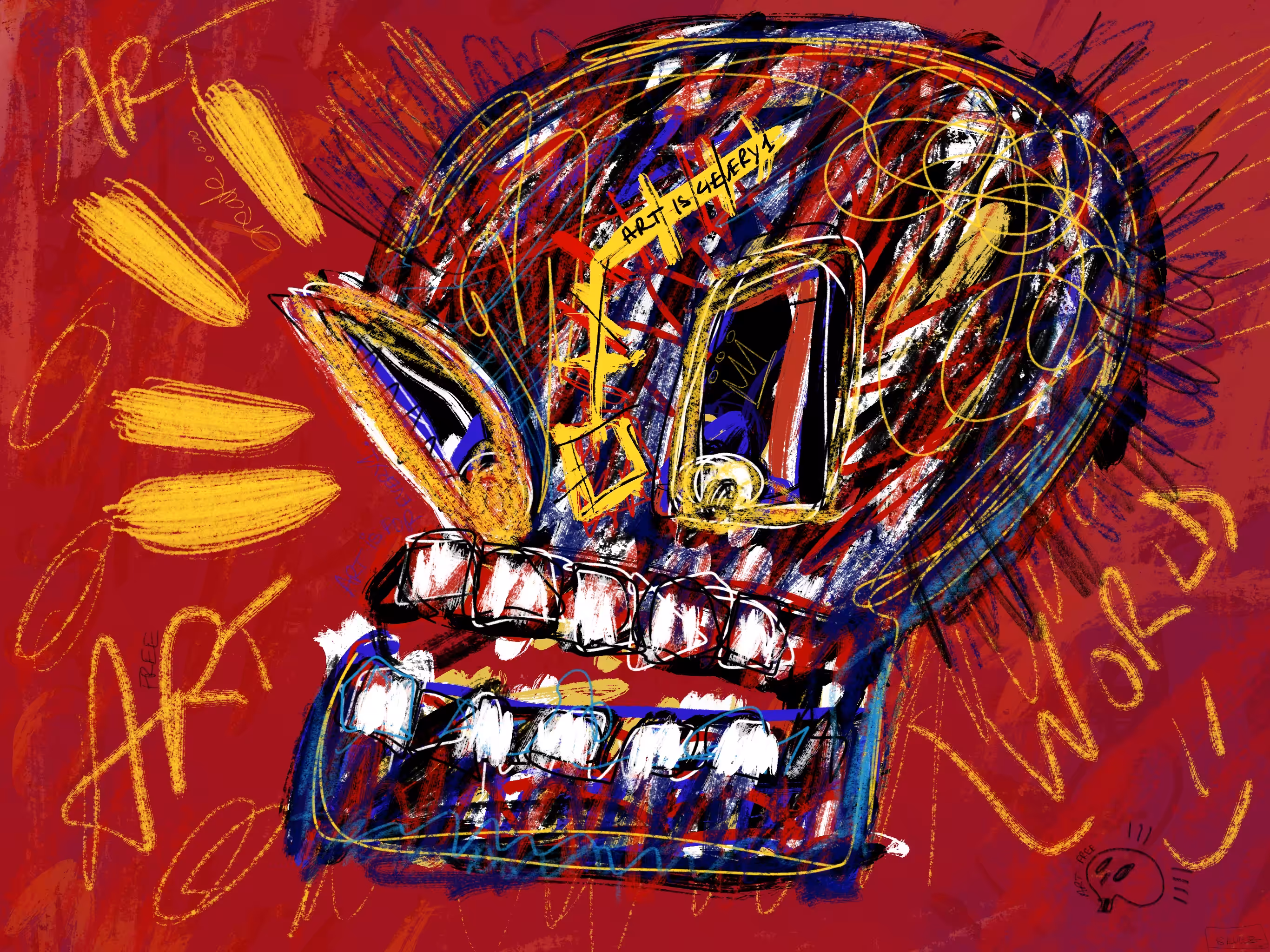 "Art is 4every1" - Skull Squiat Art