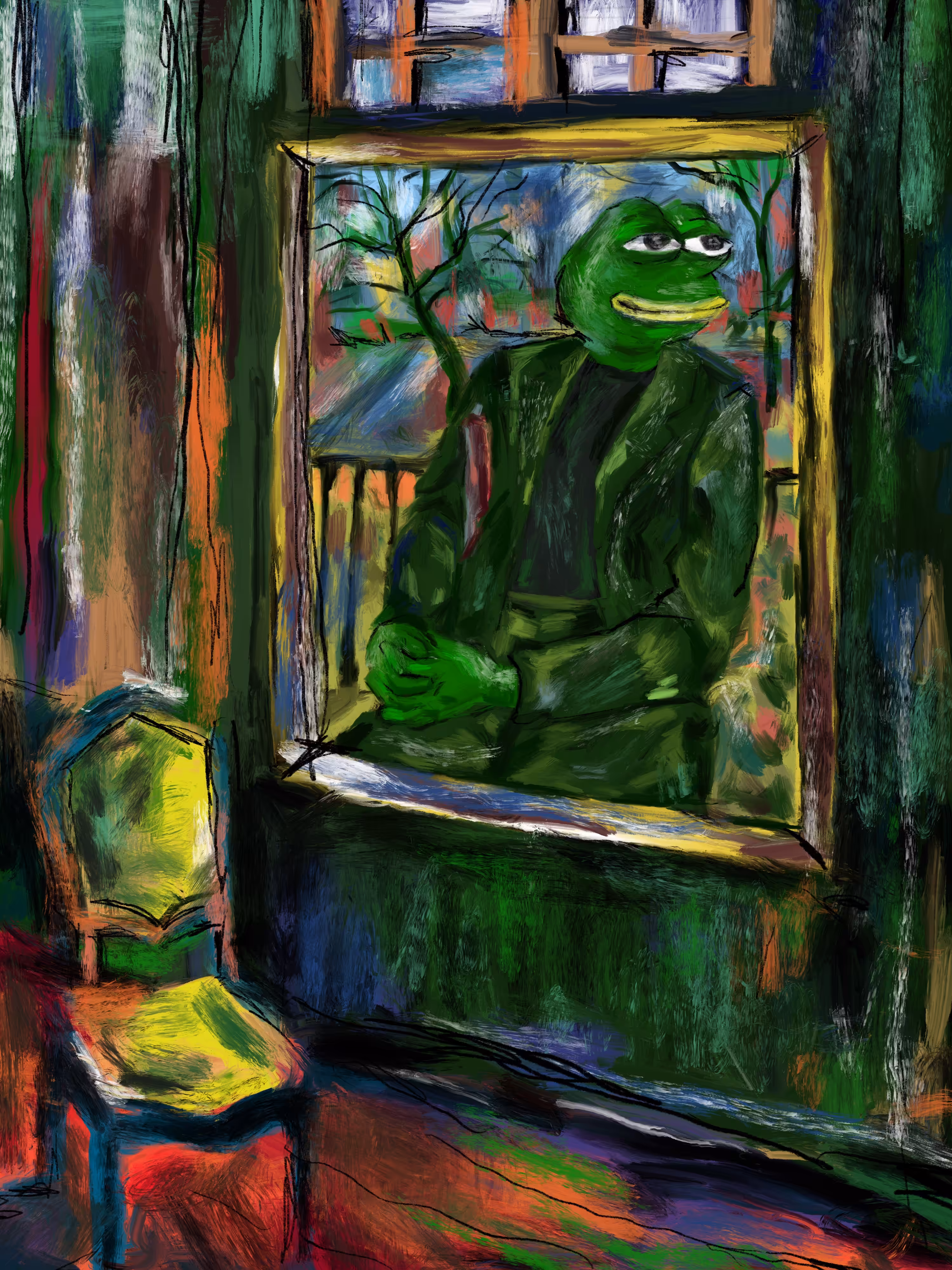 PAINTING IN THE GREEN ROOM 