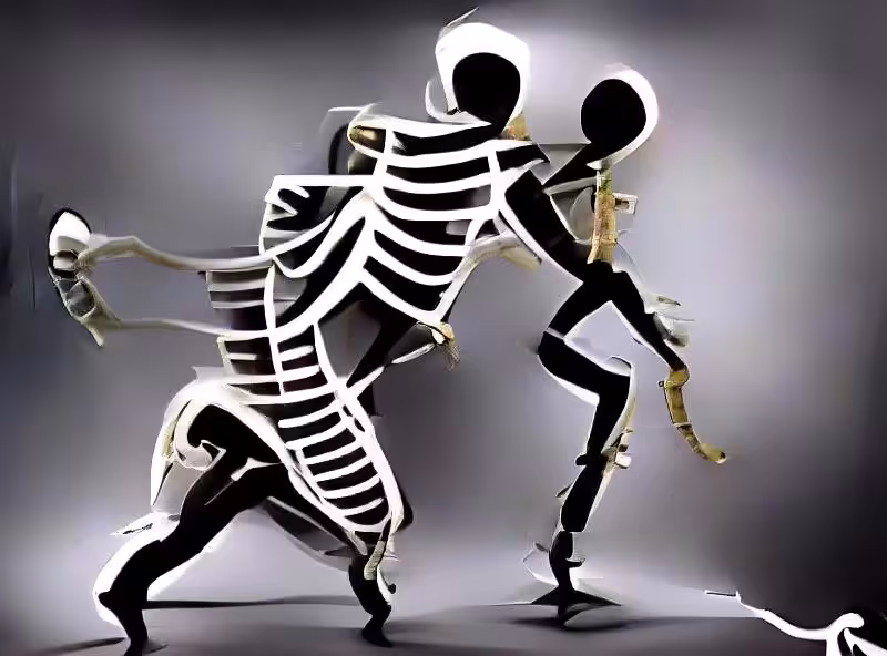 A dancing skeleton