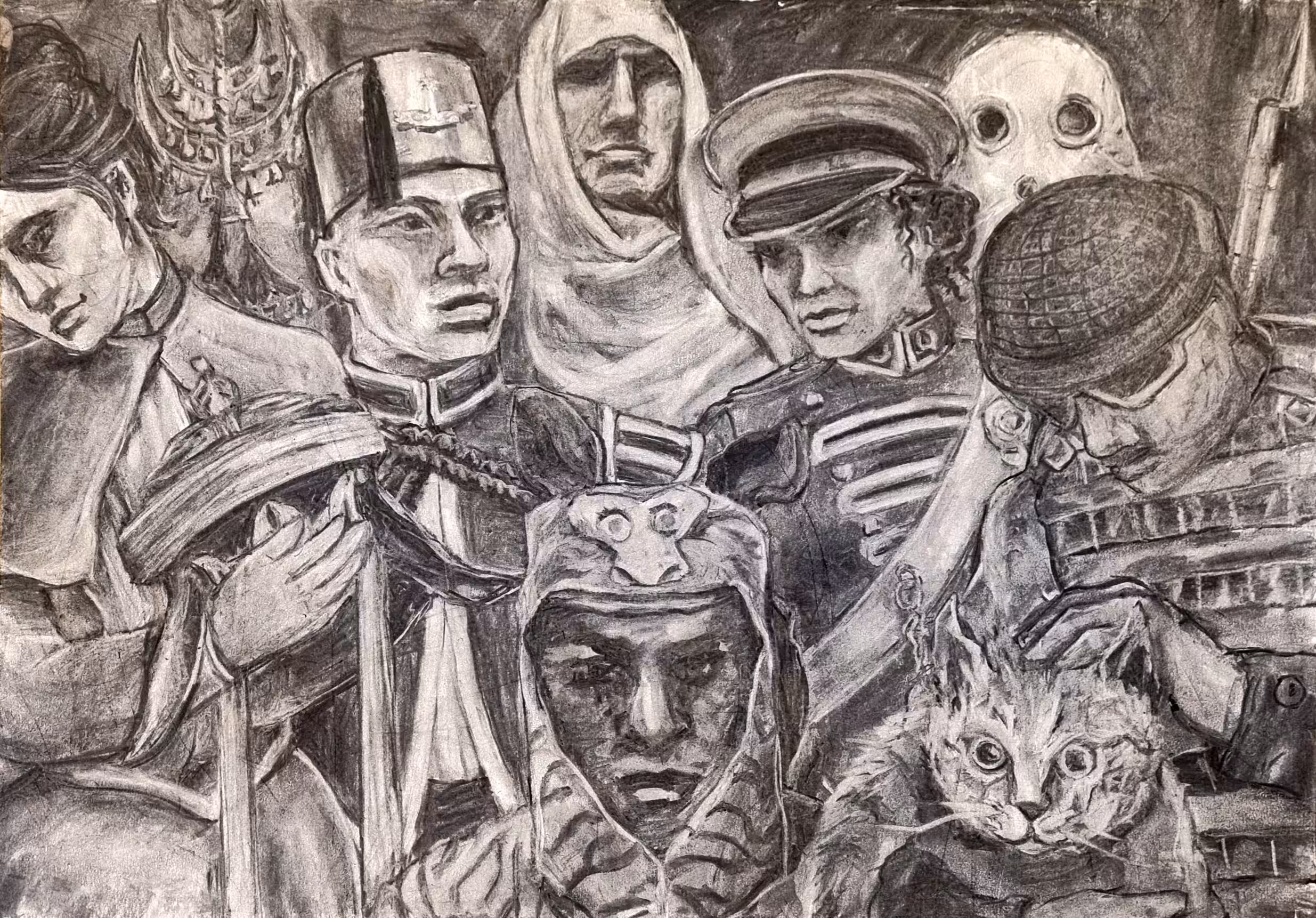 Charcoal drawings: National Army Museum 2024