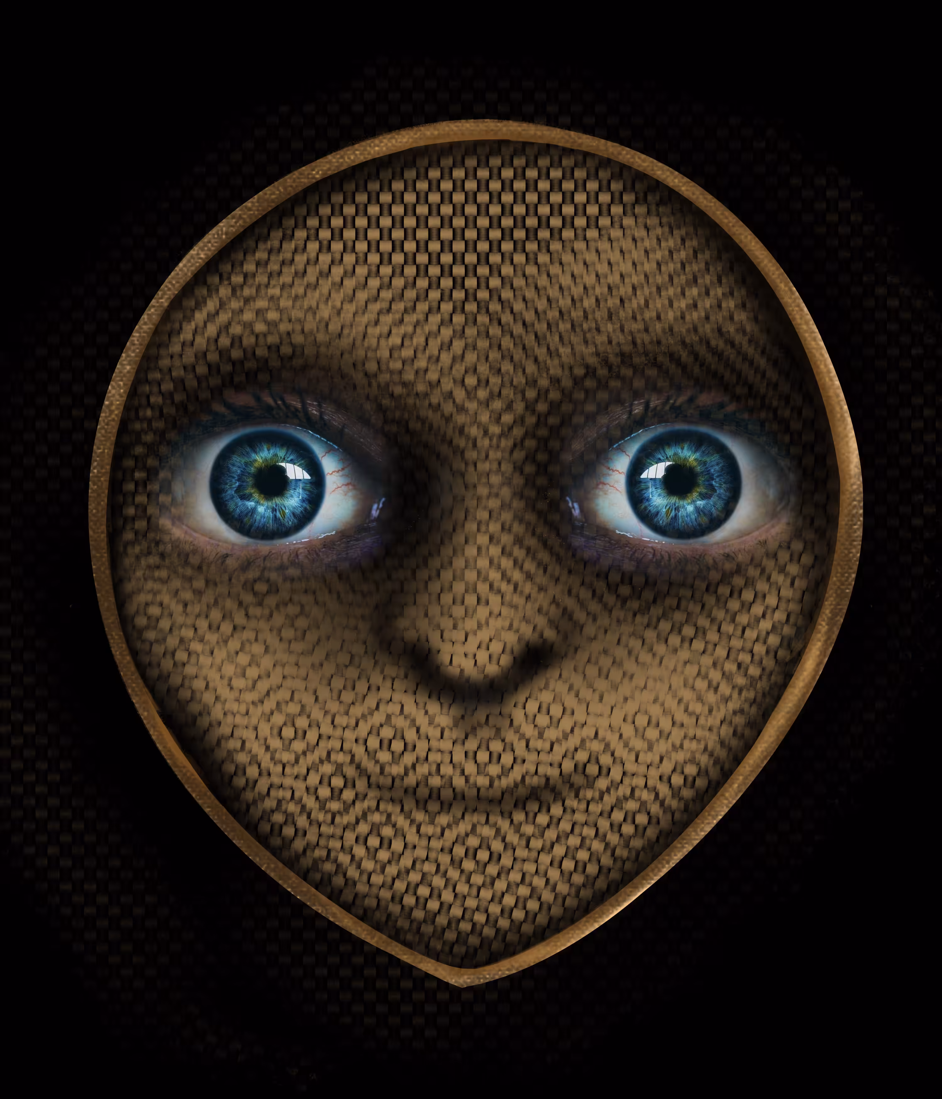 Surprised blue eyes mask