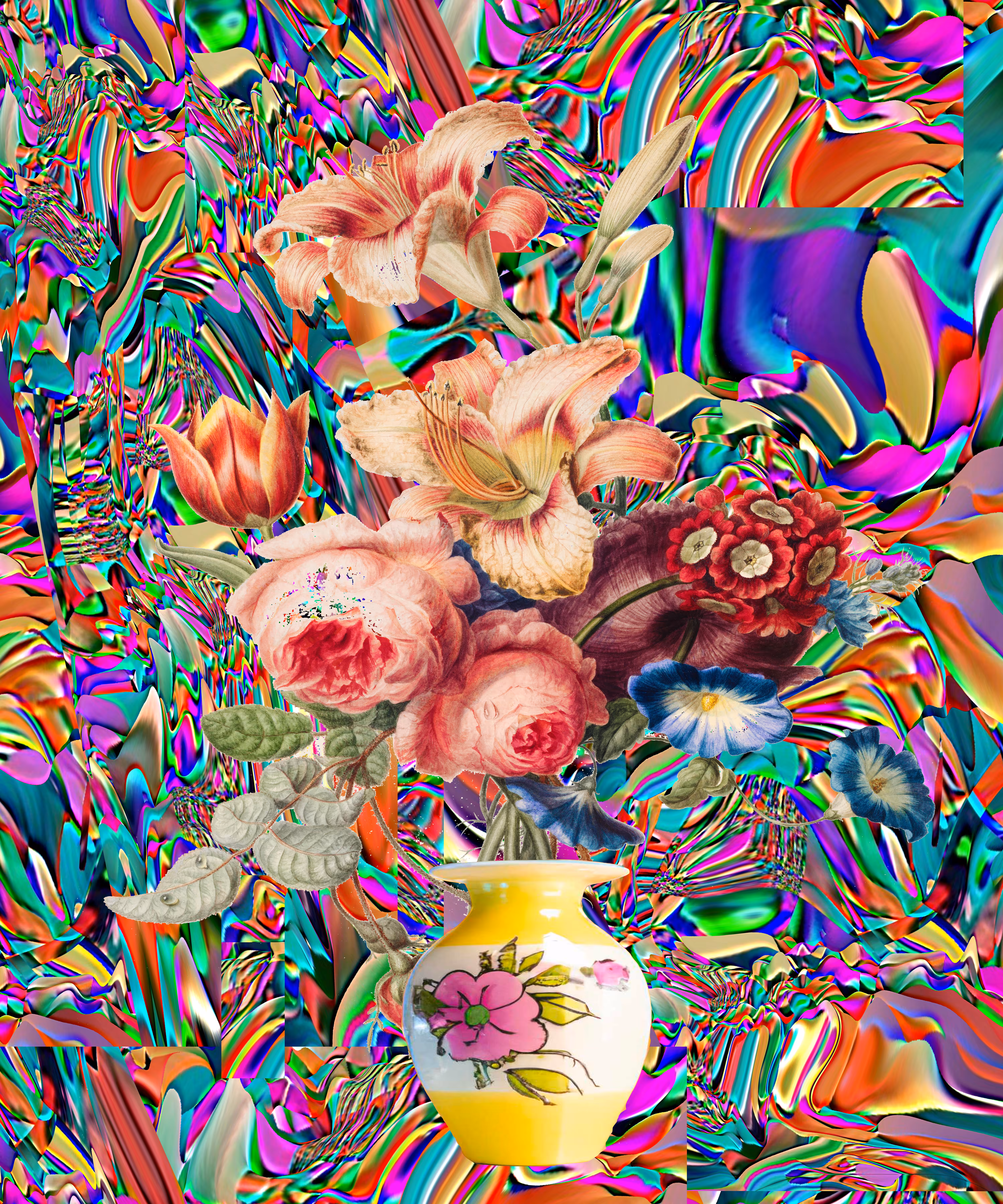 wavy diamonds: flower collage