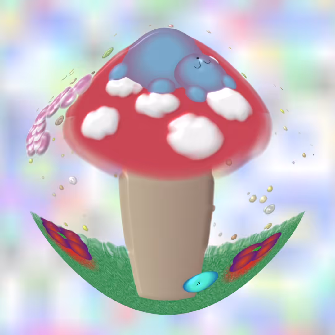 nap on the mushroom
