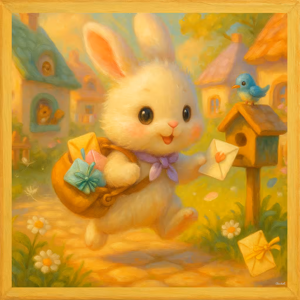 Bibble the Bunny Puff – Mail Carrier for a Day