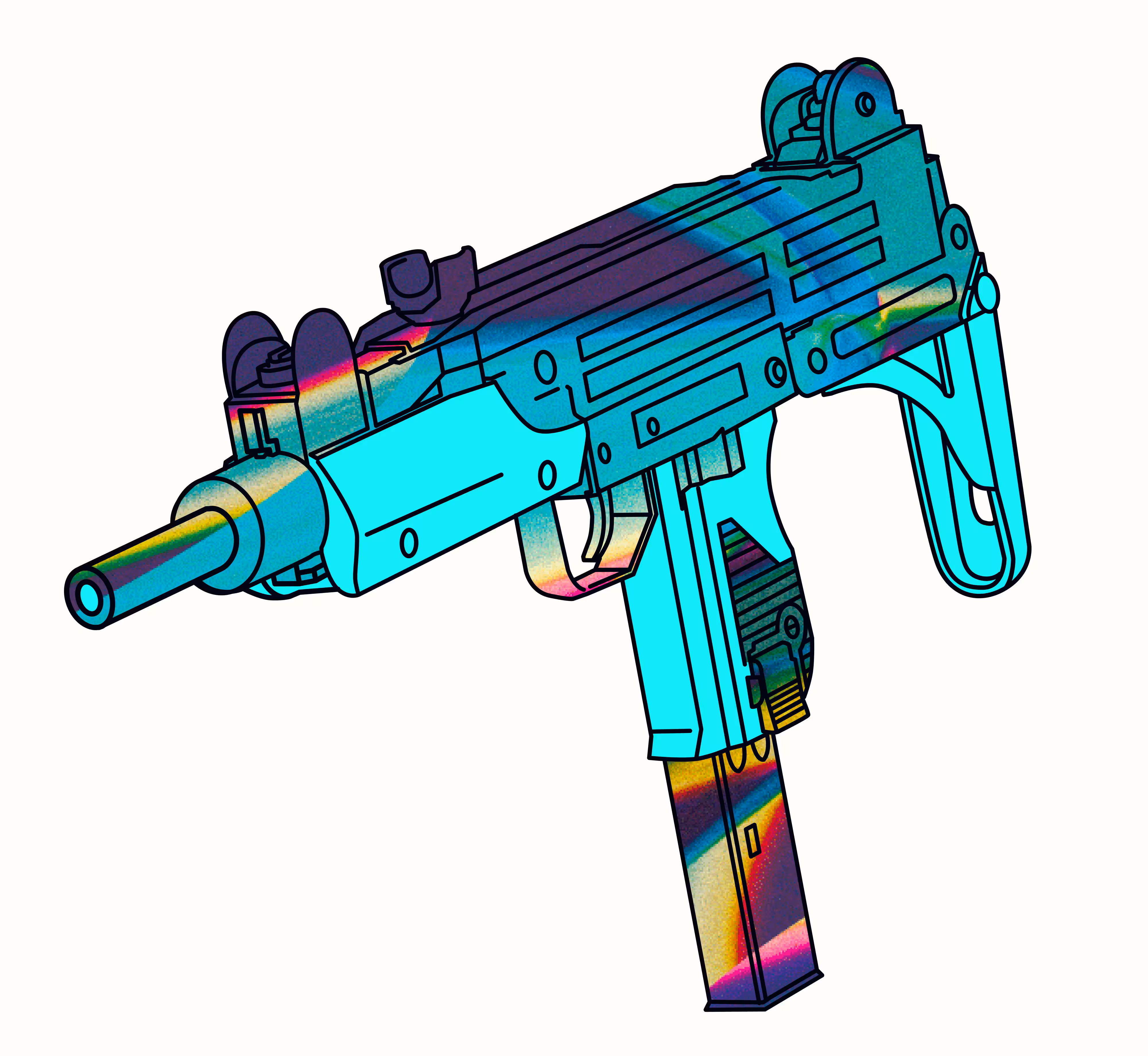 Krypto Gun - Uzi - Reactive Aqua 1/1