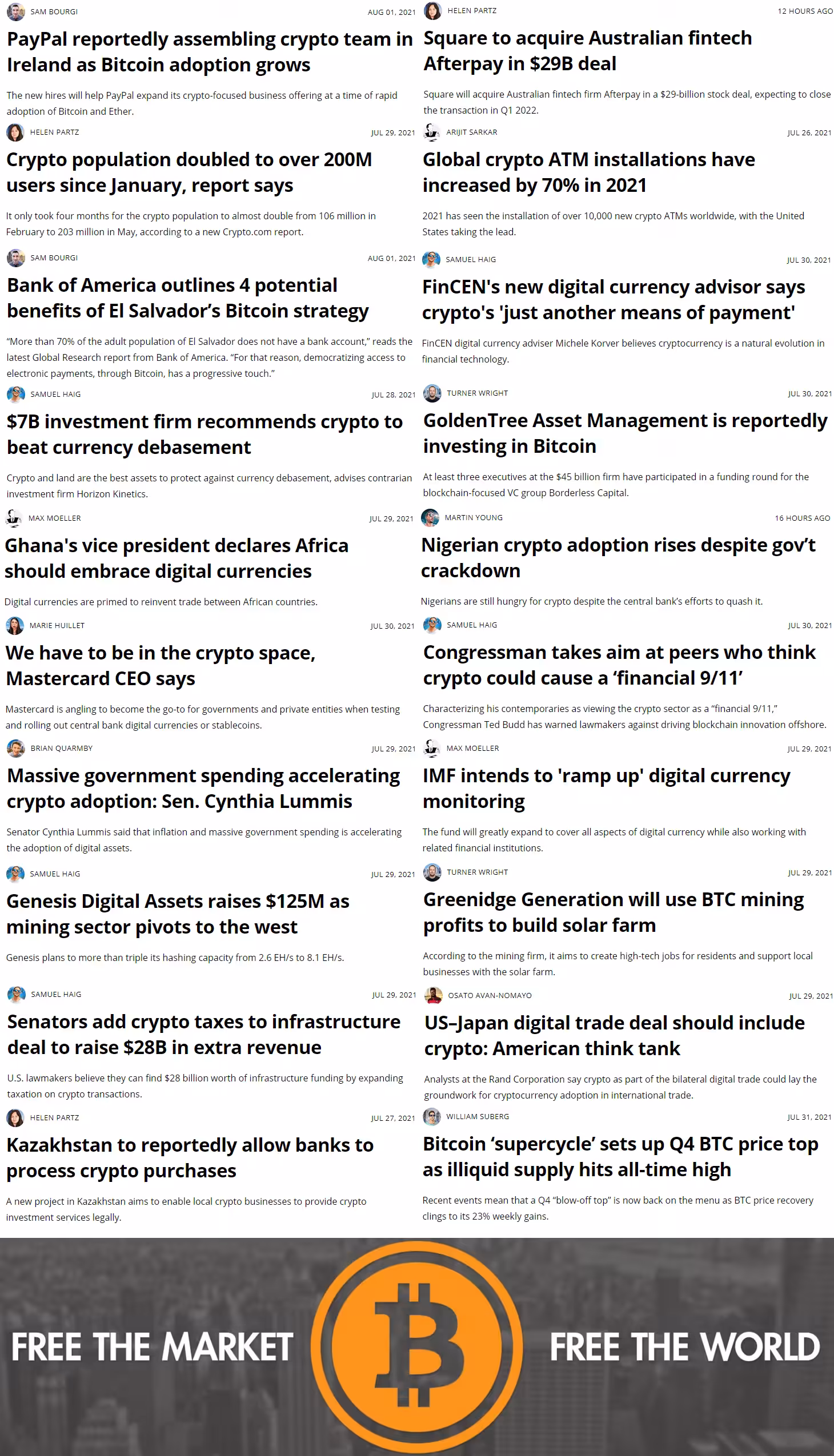 Bitcoin : Free the market, Free the world