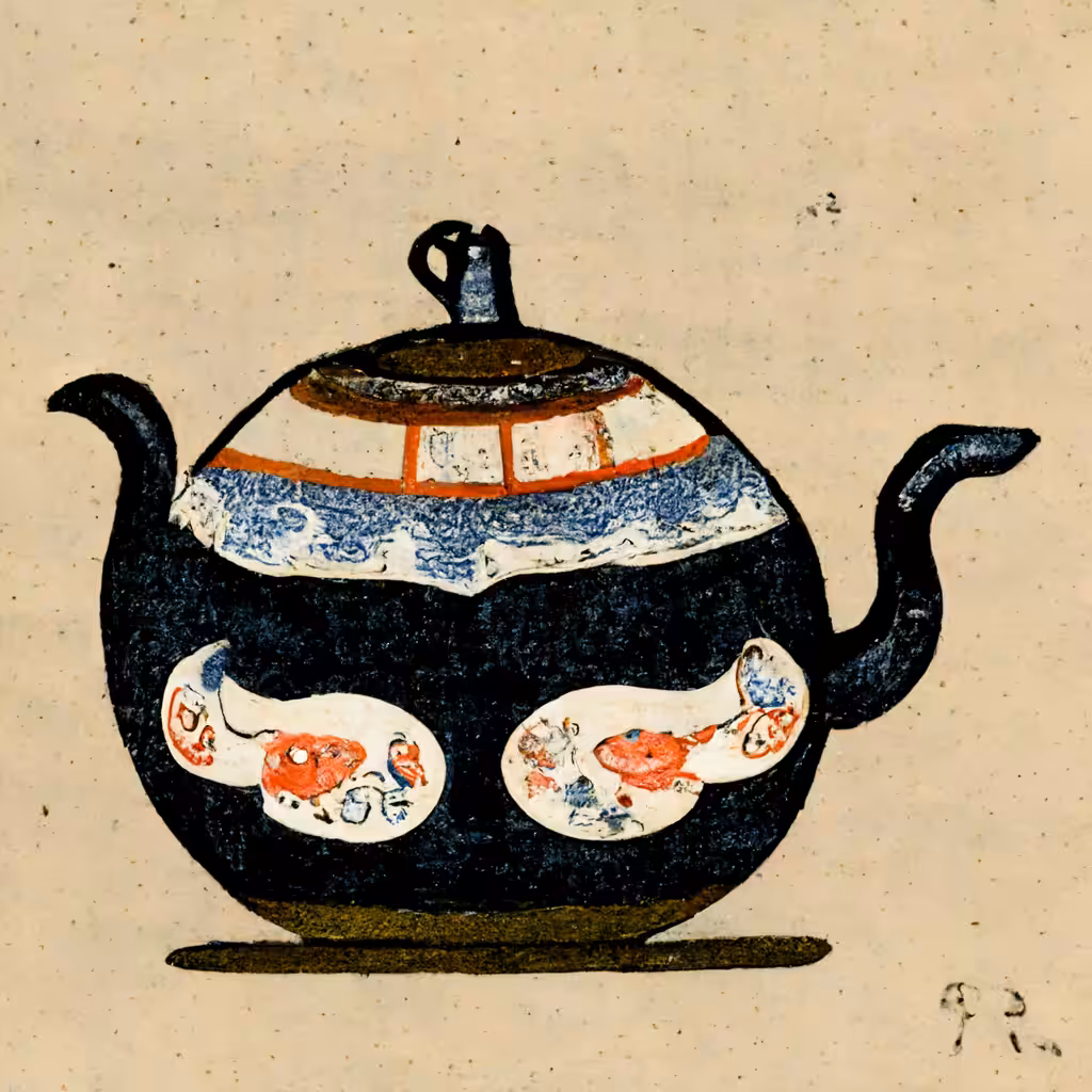 handpainted kyūsu (急須) with carps