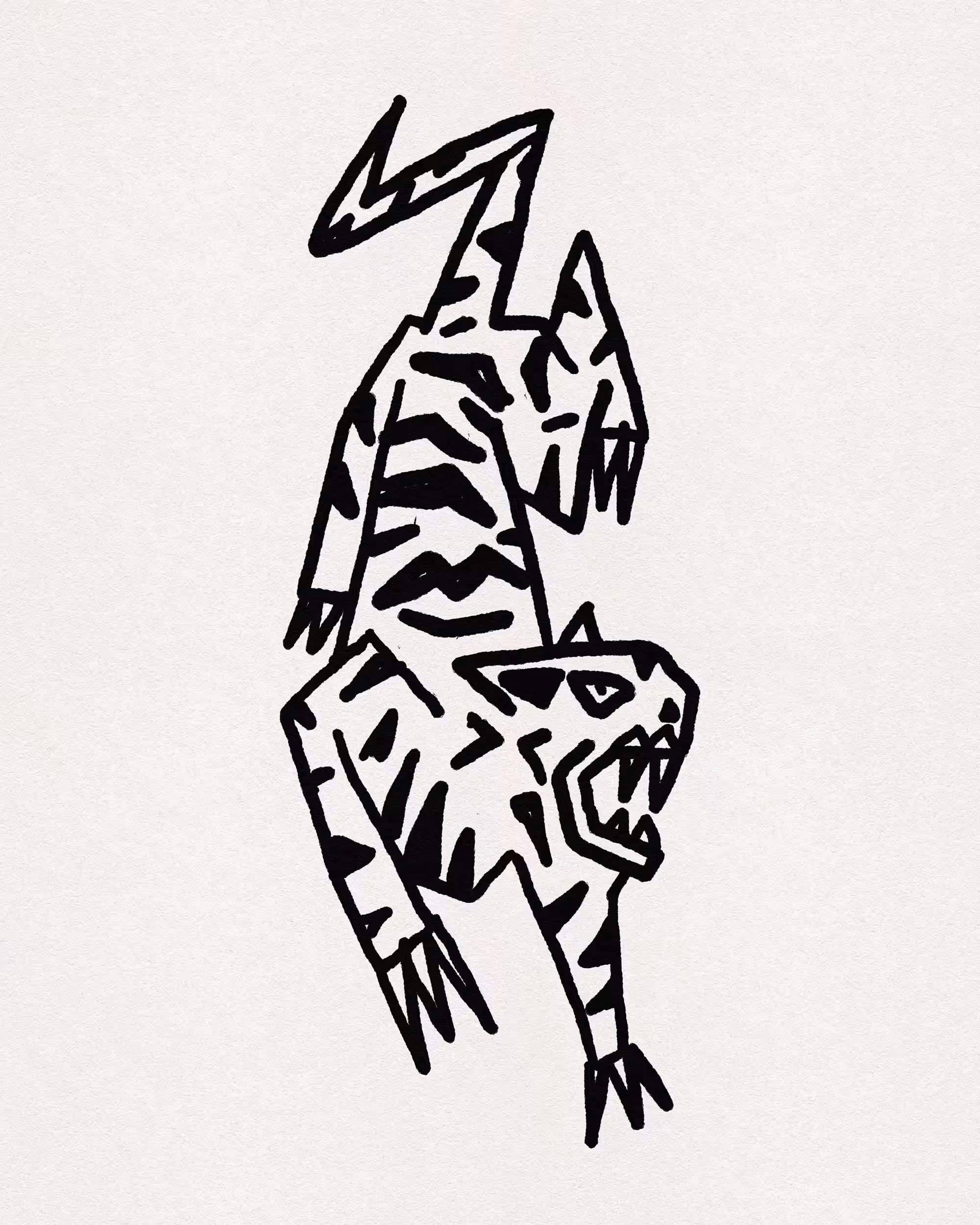 messy pointy tiger
