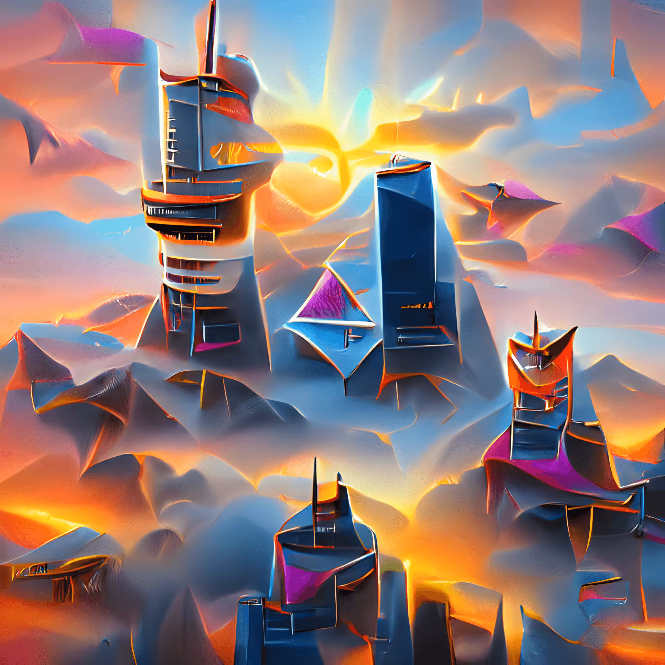 Ethereum Towers Sunrise