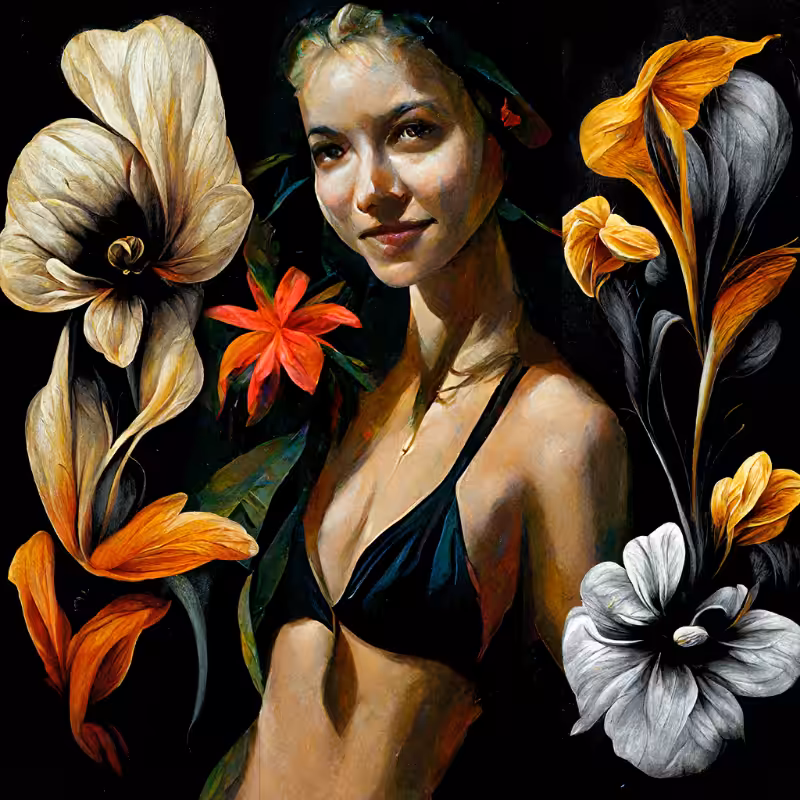 Girl and Flower #2 #6