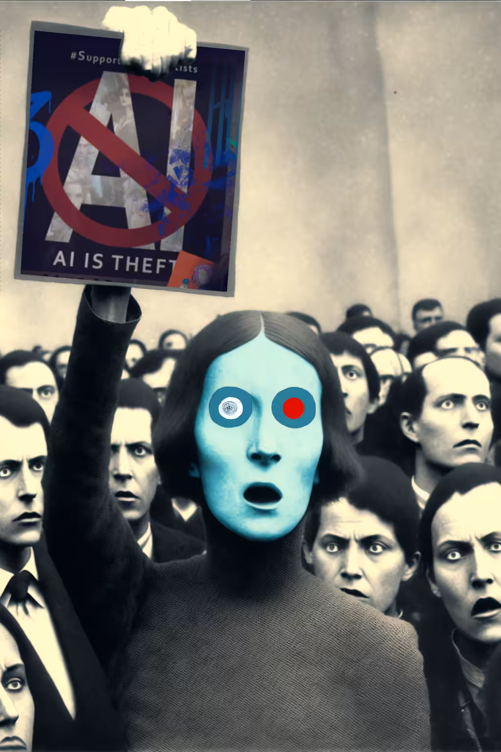 #AntiAi Shiller at a #TezTrash Event