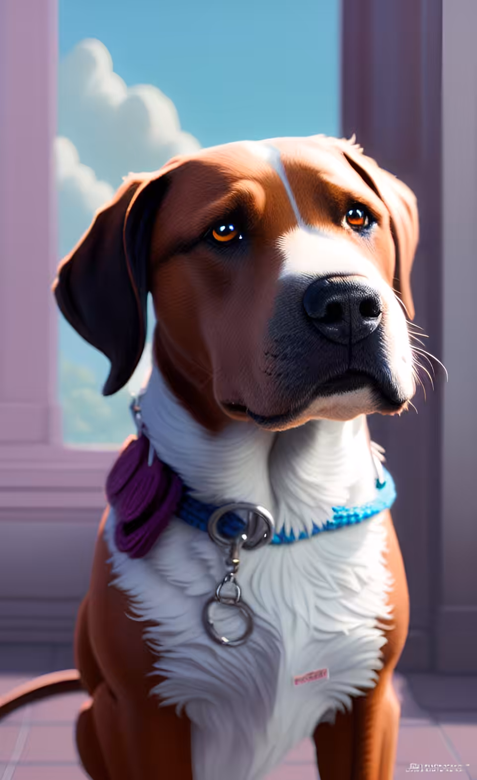 The dog's gaze