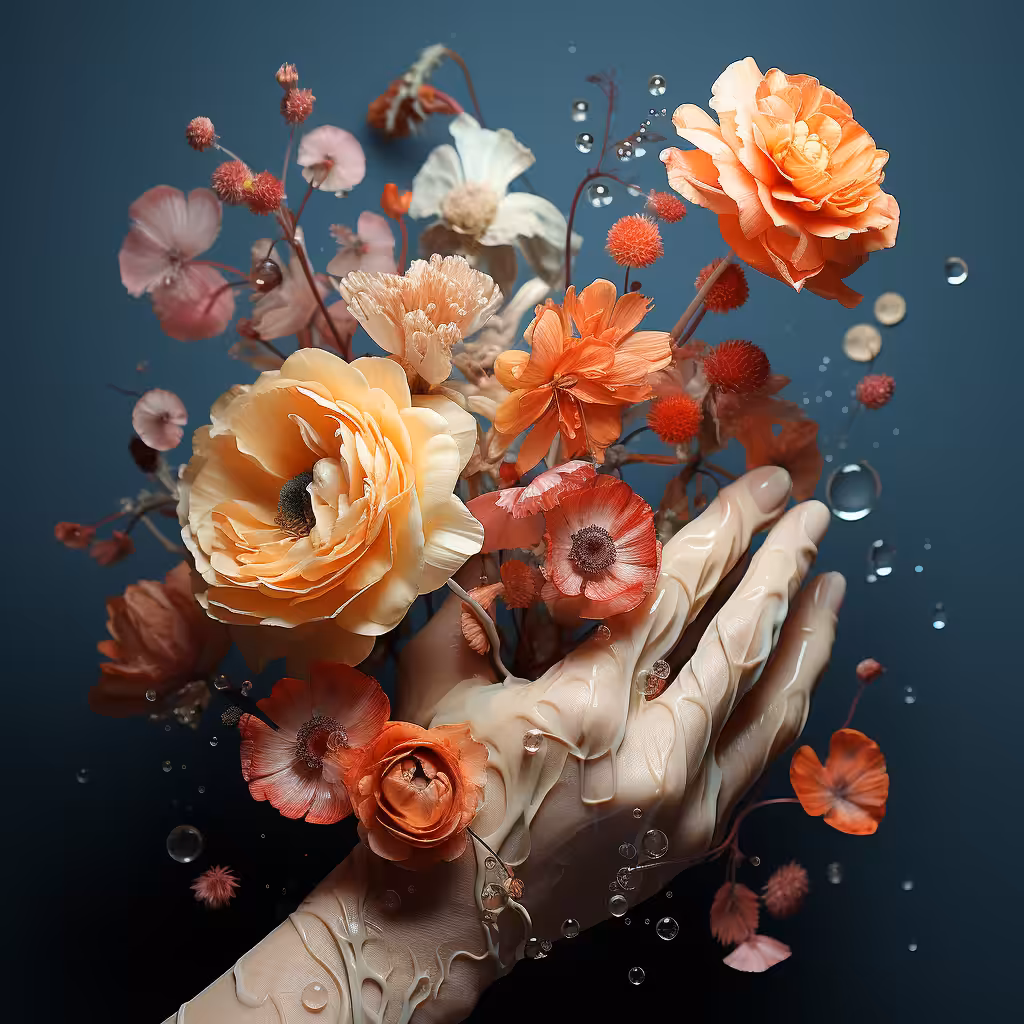 Scanography poster: Sea hands flower