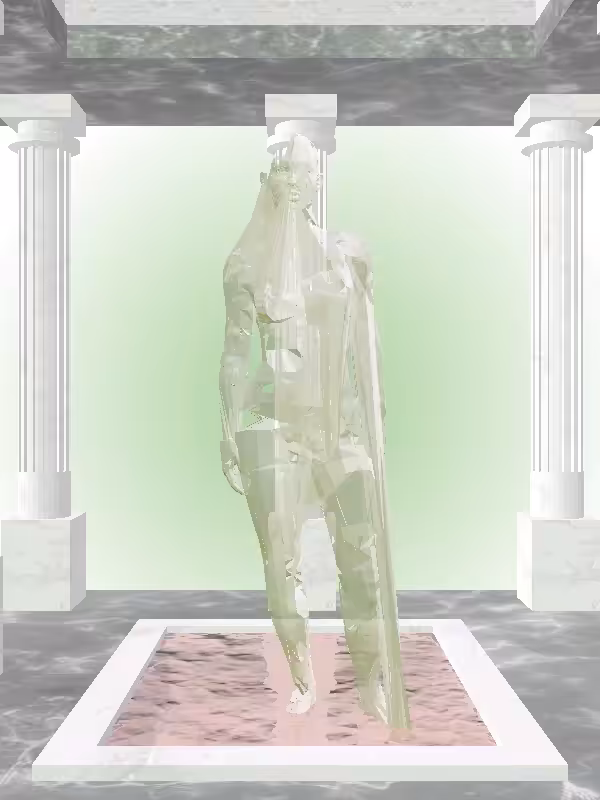 HeavenComputer: The Fading Fragmented Excited Matte Green Woman #4589