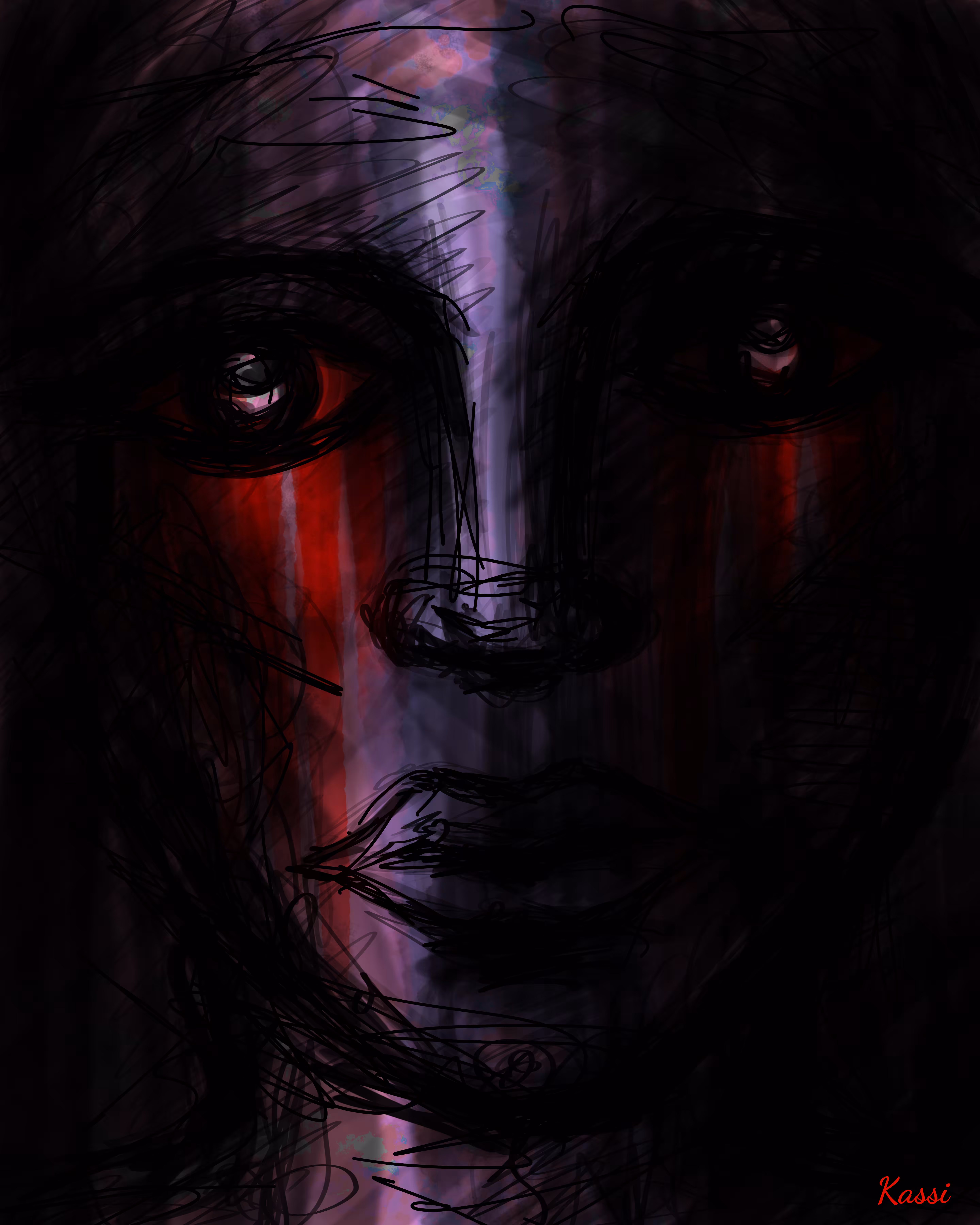 "Bloody tears"