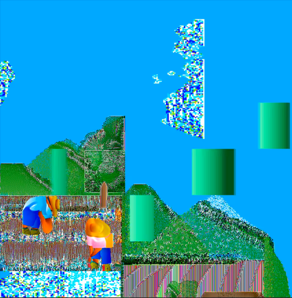 Two-frame village scenes: a part of nature