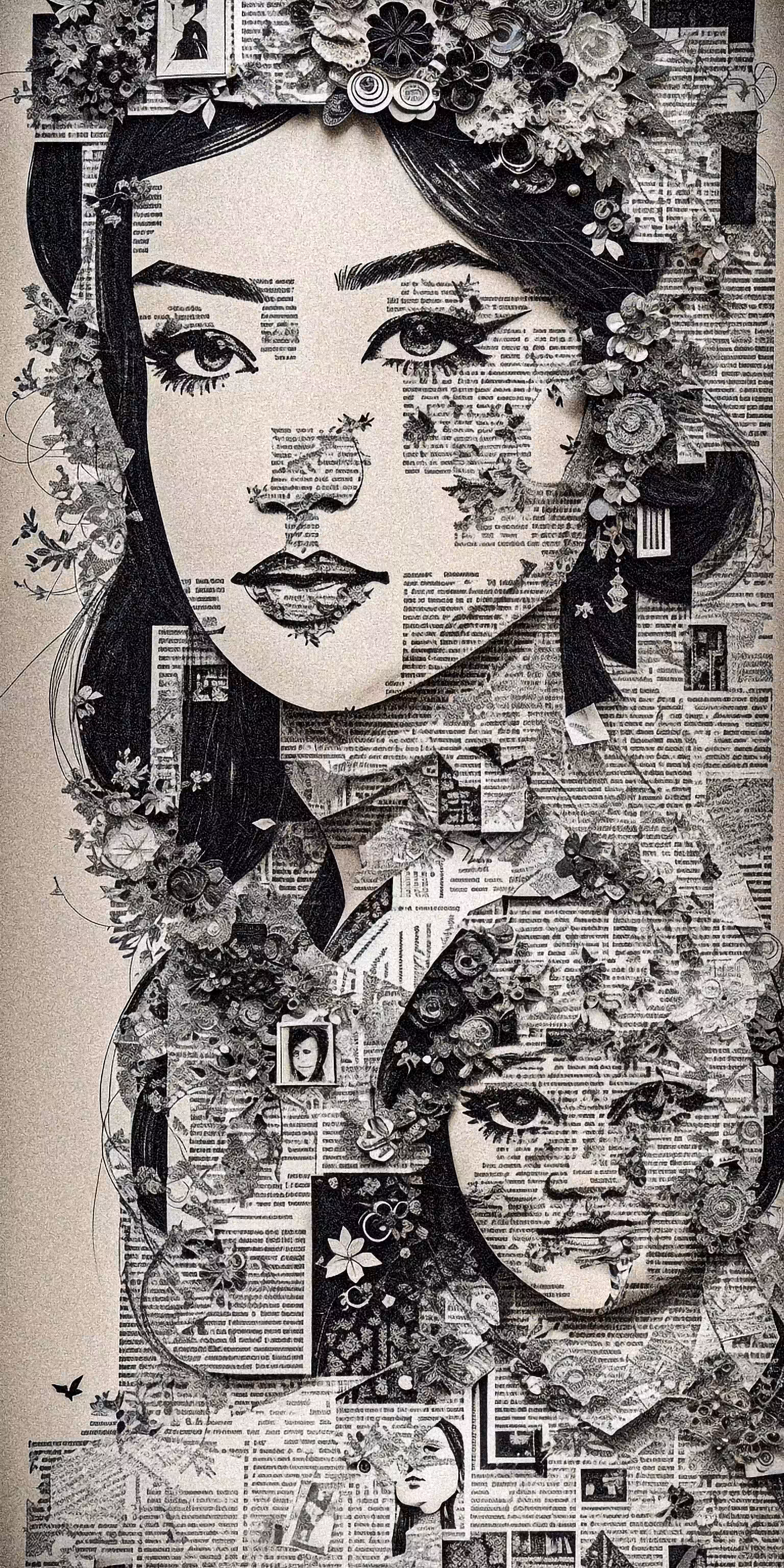 Woman Collage paper art #1