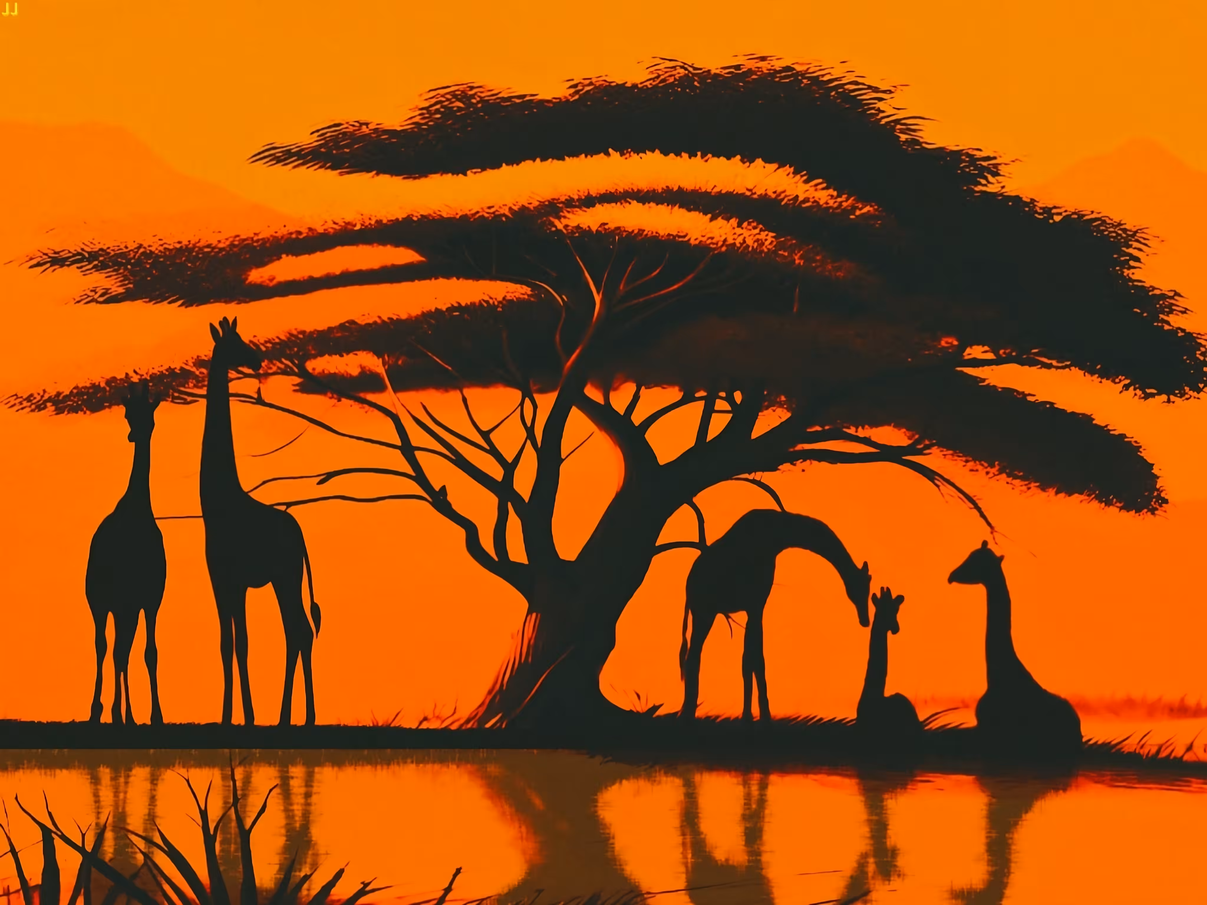 African Giraffes It