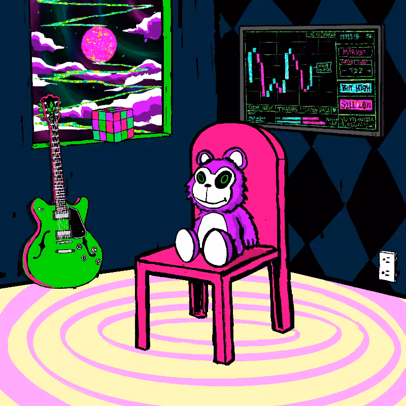 pink chair in the blue room #91