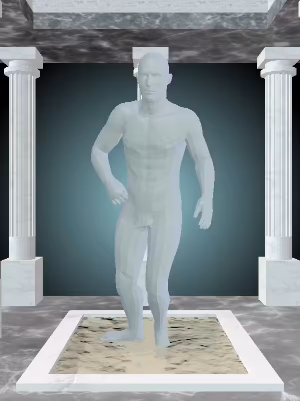 HeavenComputer: The Fragmented Injured Matte Pale Green Man #7097