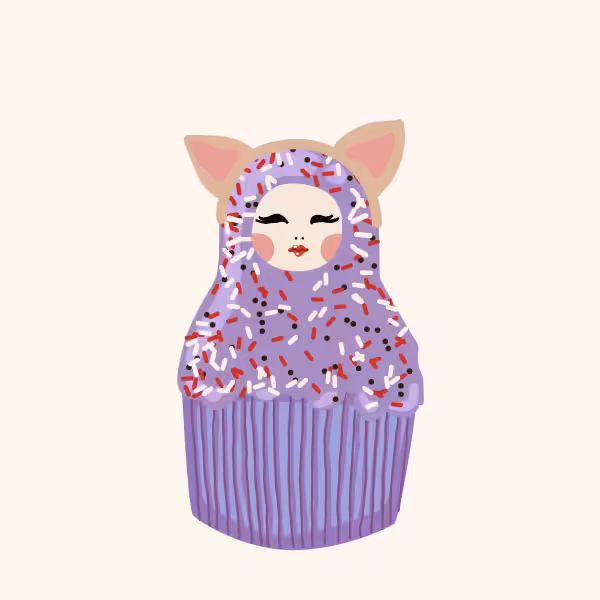 Cute Matryoshka Doll Cupcake Series #17