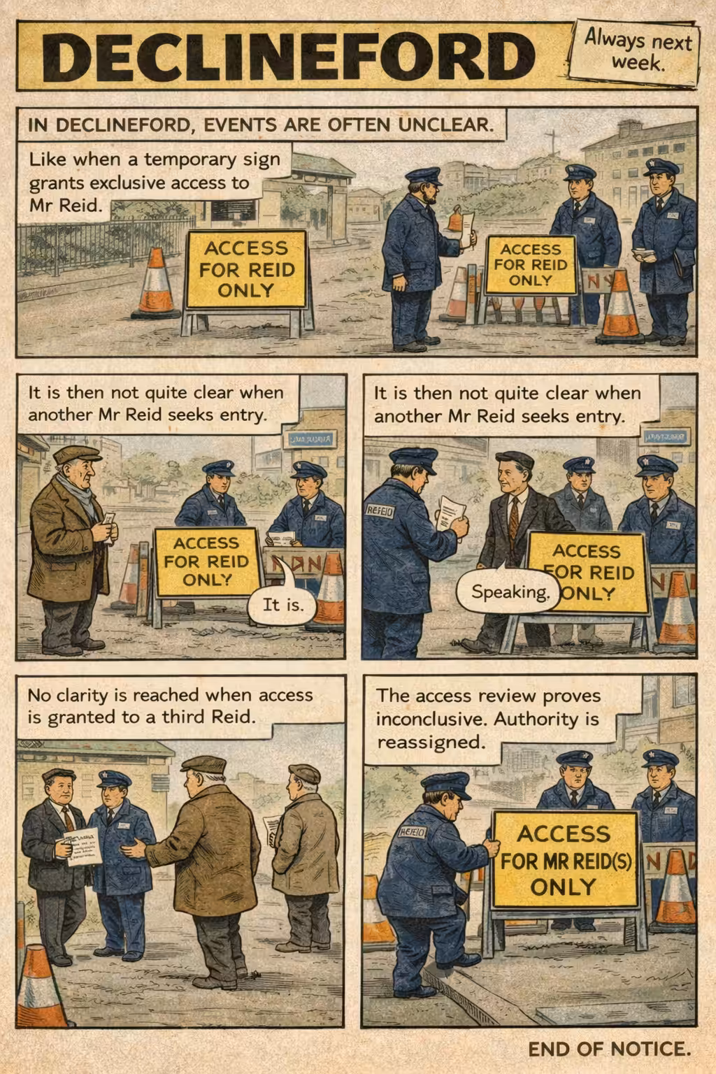 Declineford Notice Strip™ – ACCESS FOR MR REID(S) ONLY