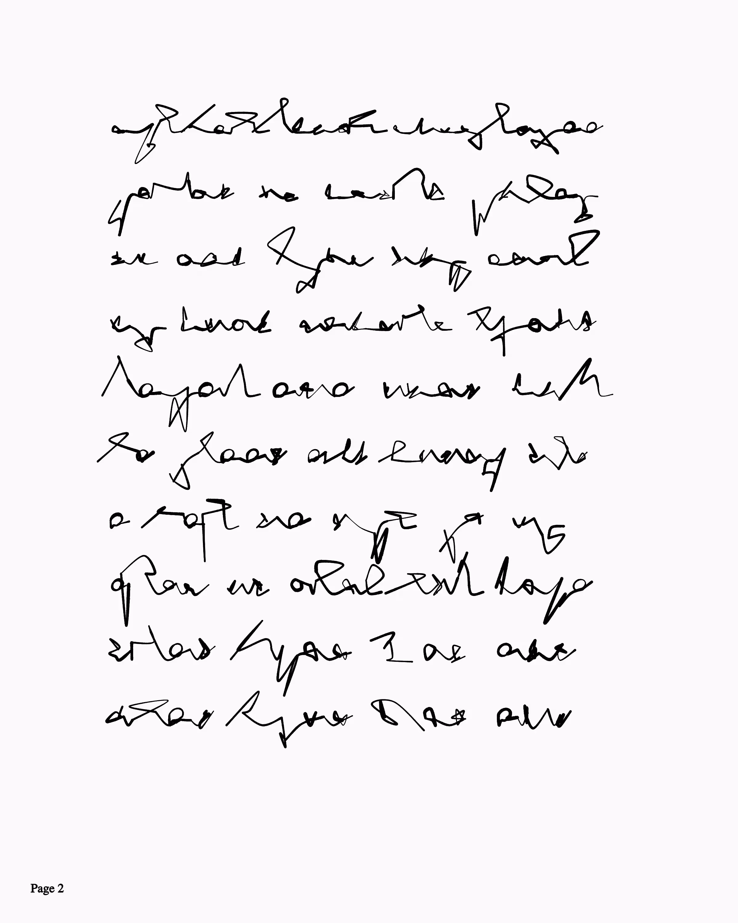 Generative Manuscript Page 2 "ugh potum stekh"