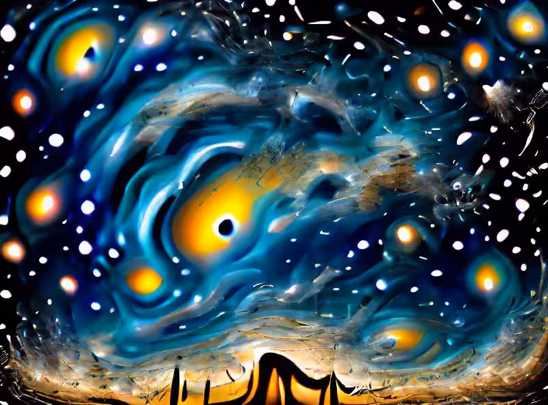 Abraham's First Works: the milkyway in the style of salvador dali